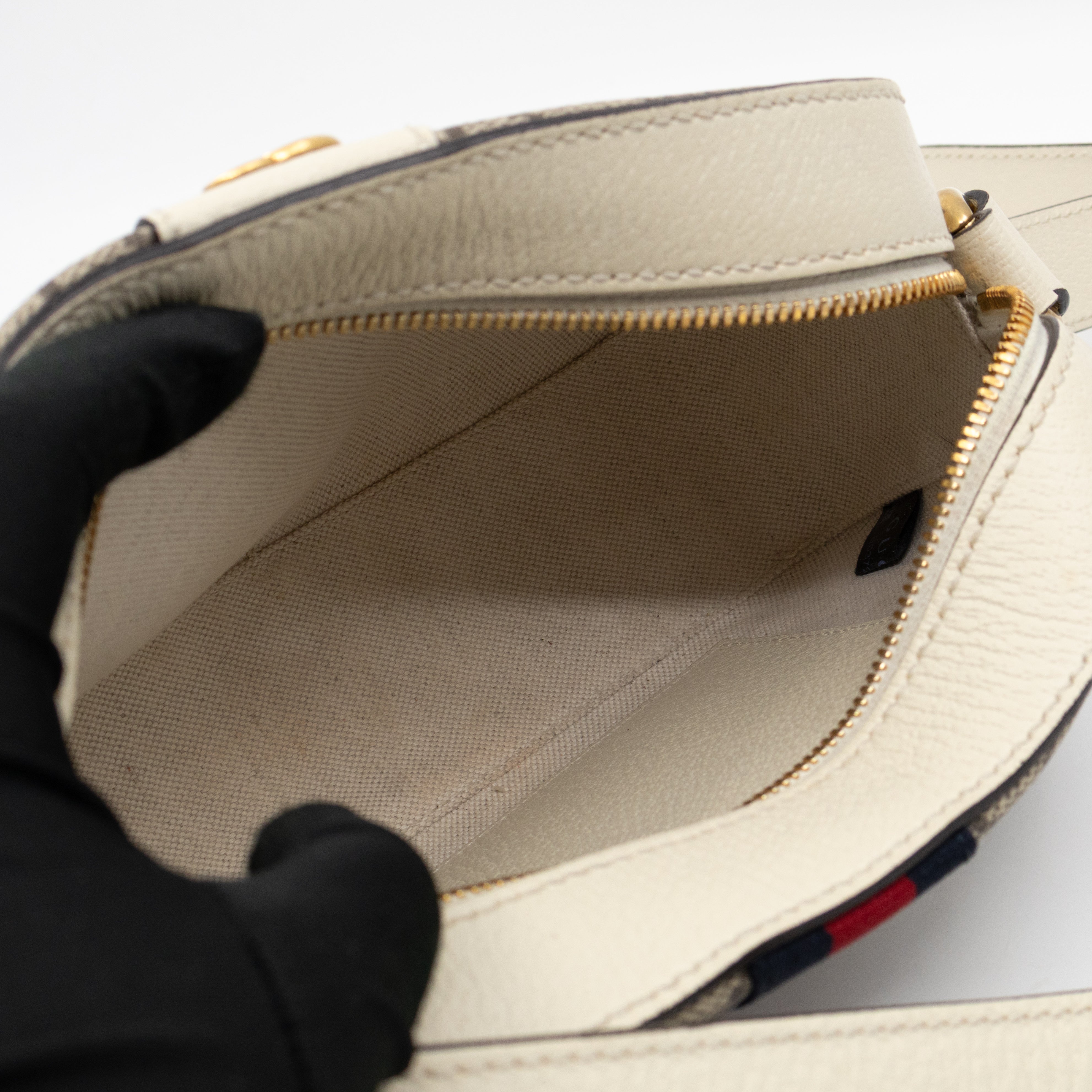 Ophidia Crossbody Bag GG Supreme White Leather