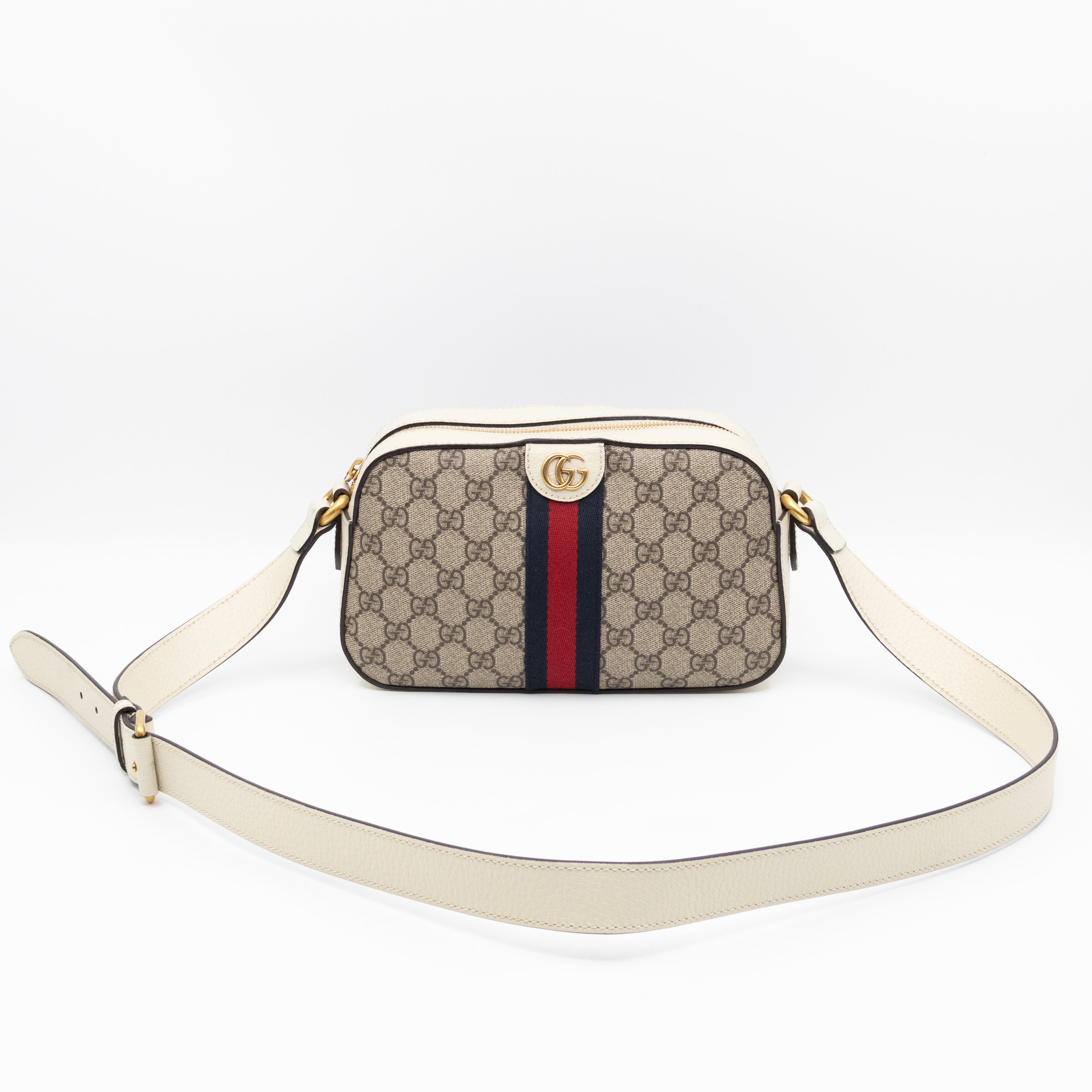 Ophidia Crossbody Bag GG Supreme White Leather