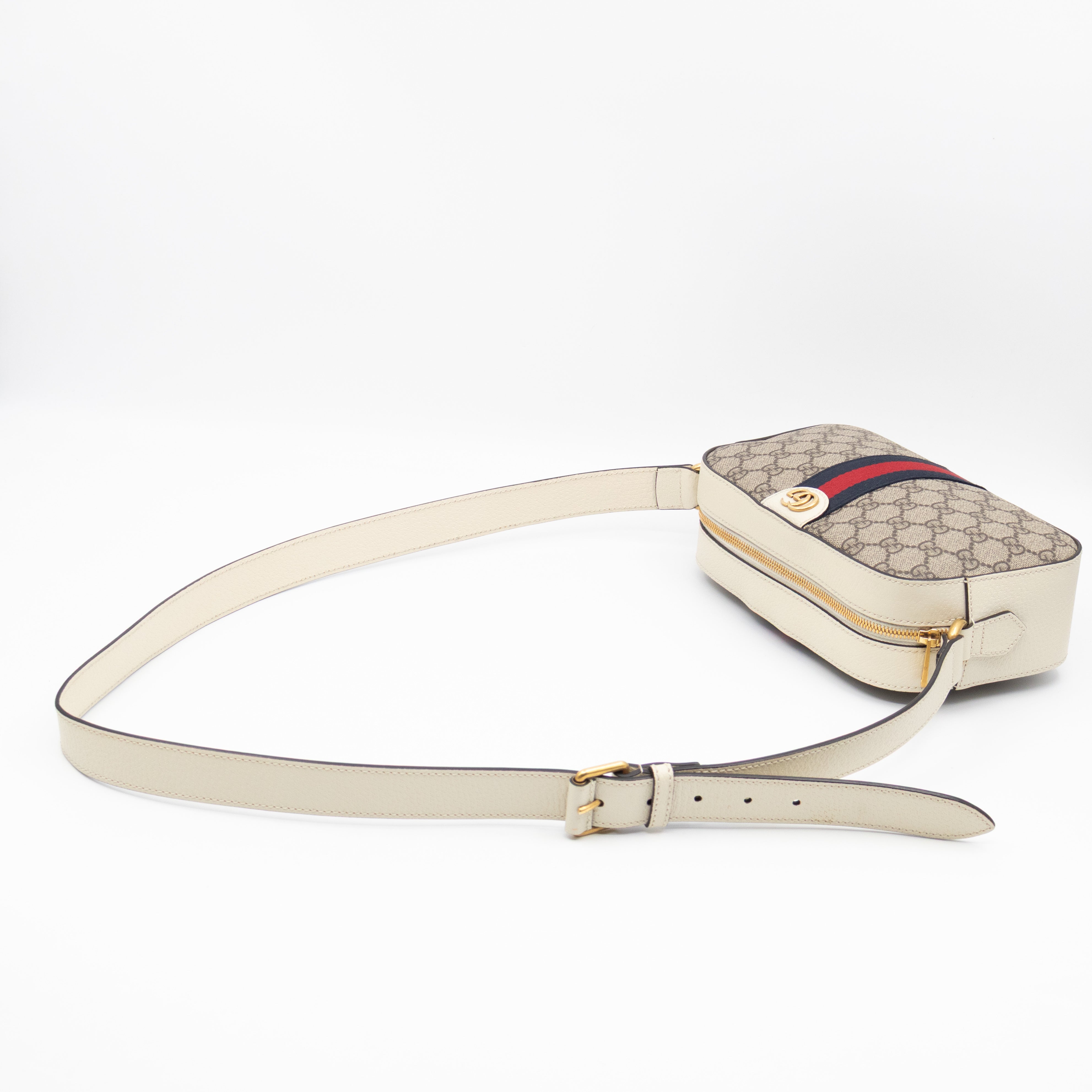 Ophidia Crossbody Bag GG Supreme White Leather