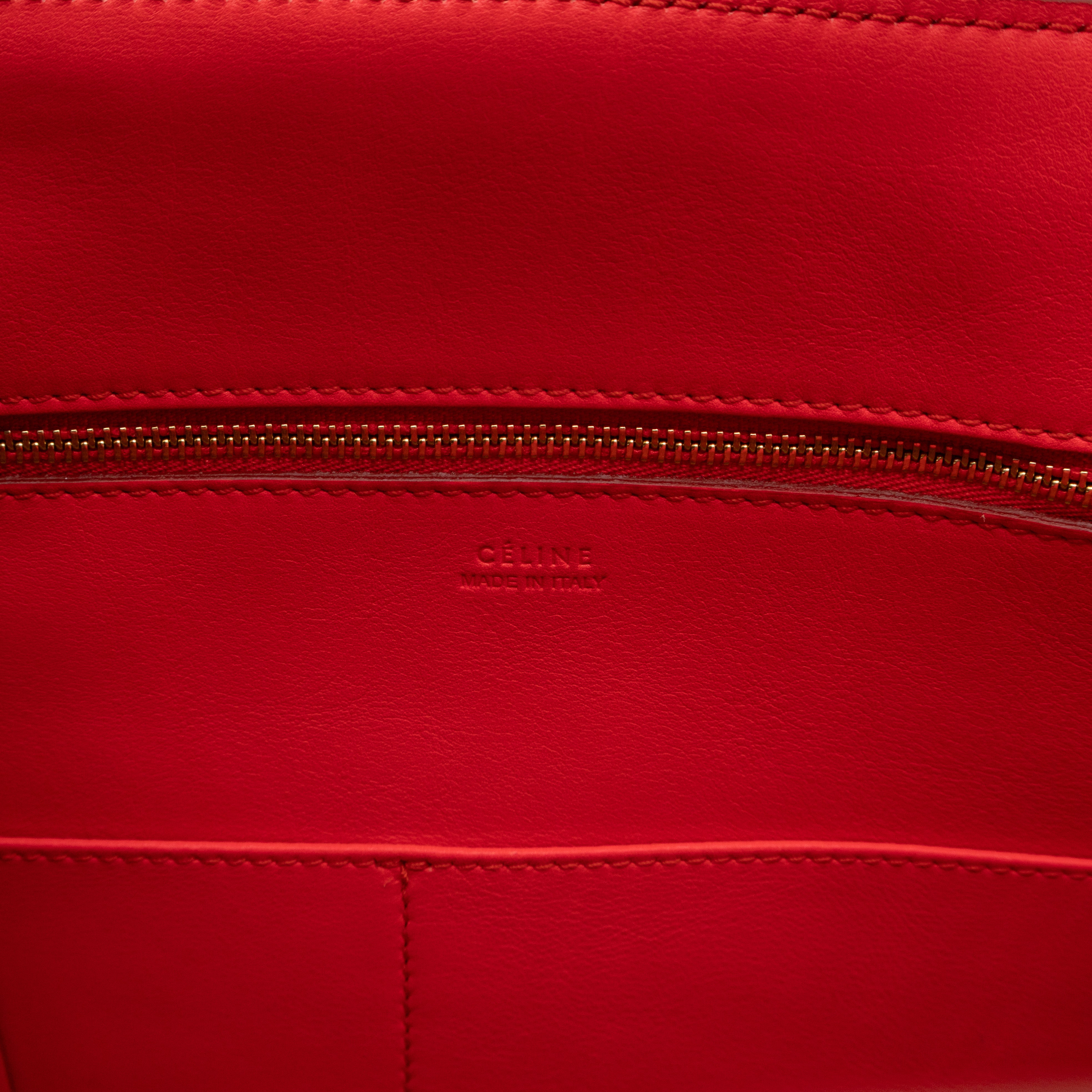 Tie Tote Bag Mini Red Leather