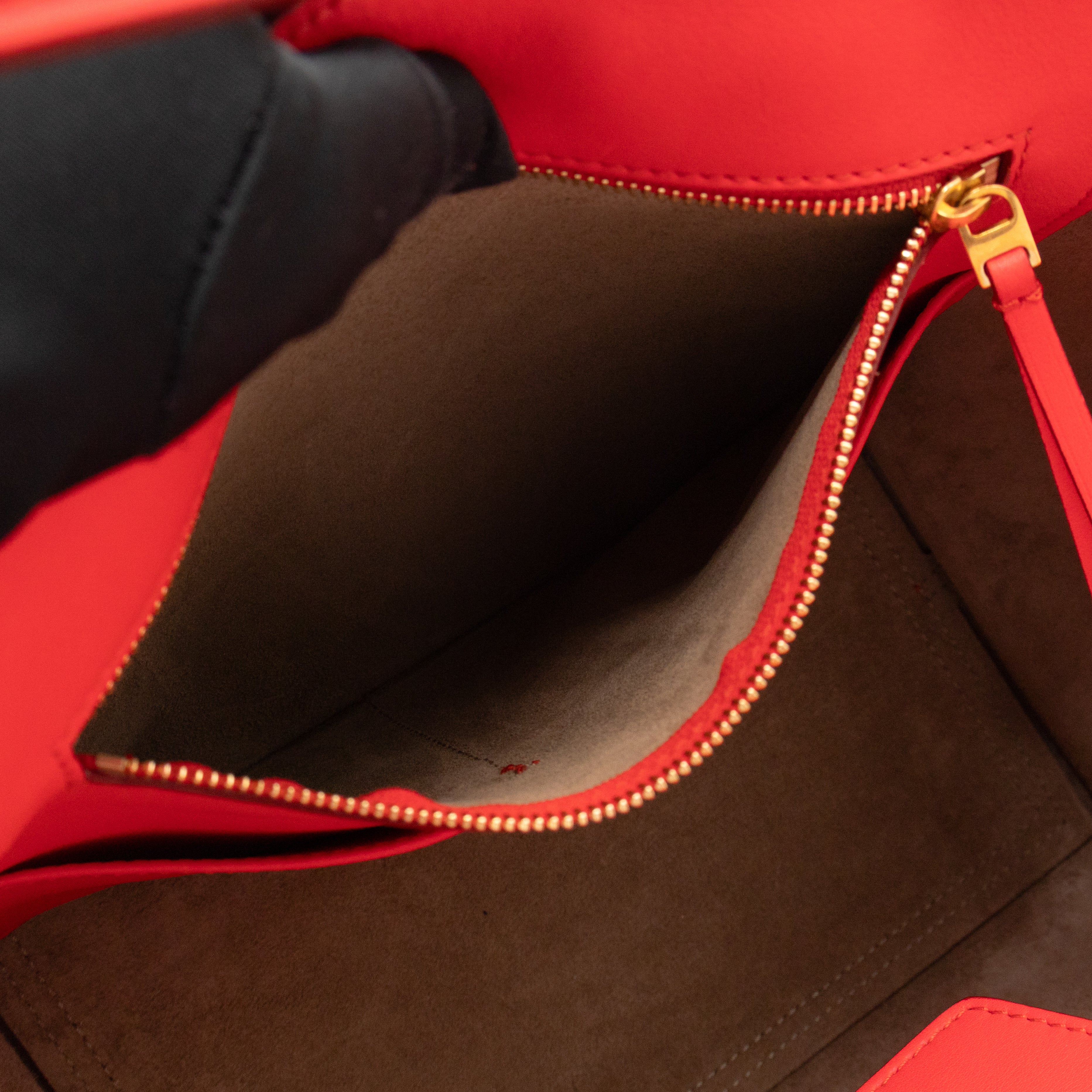 Tie Tote Bag Mini Red Leather