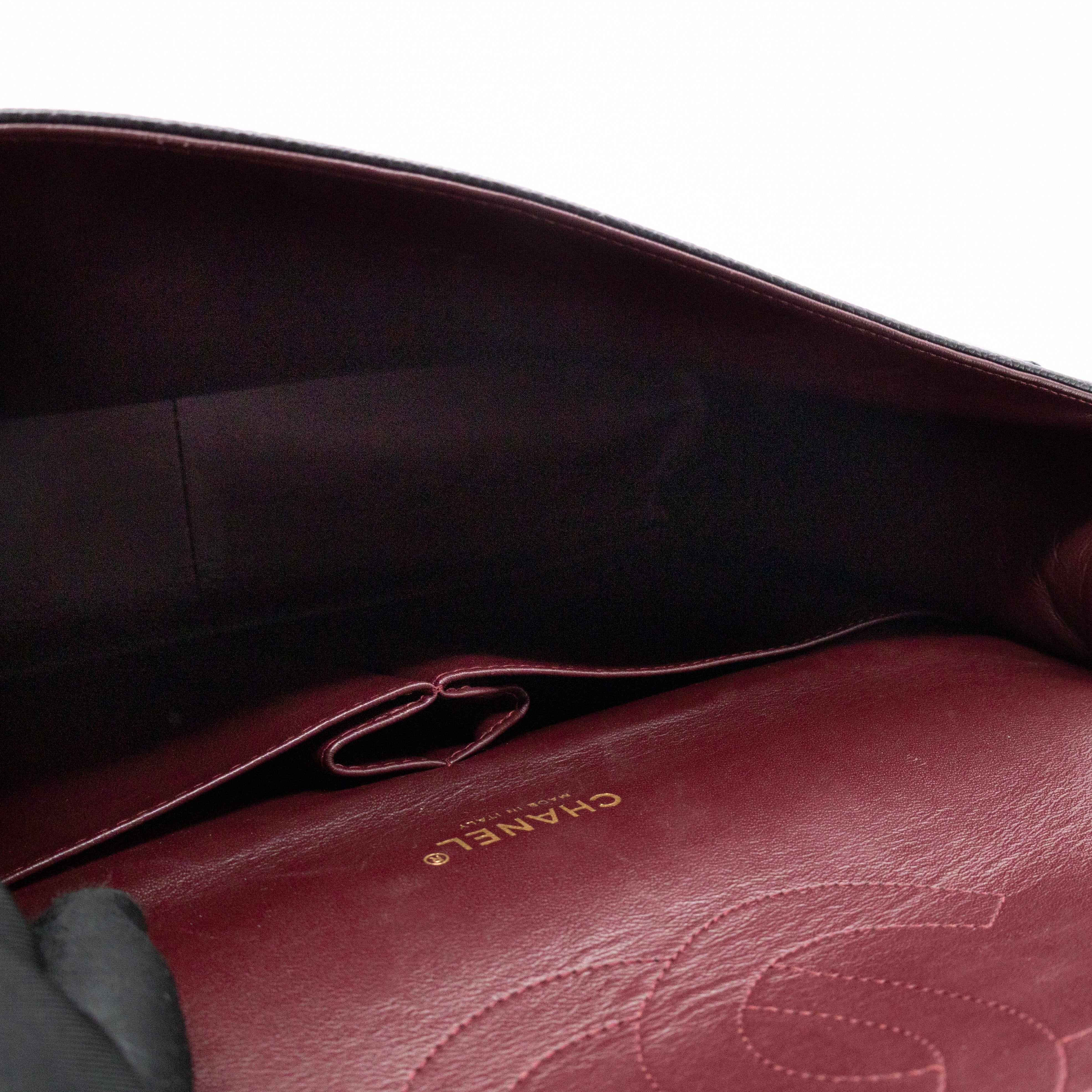 Classic Double Flap Maxi Black Caviar Leather Gold