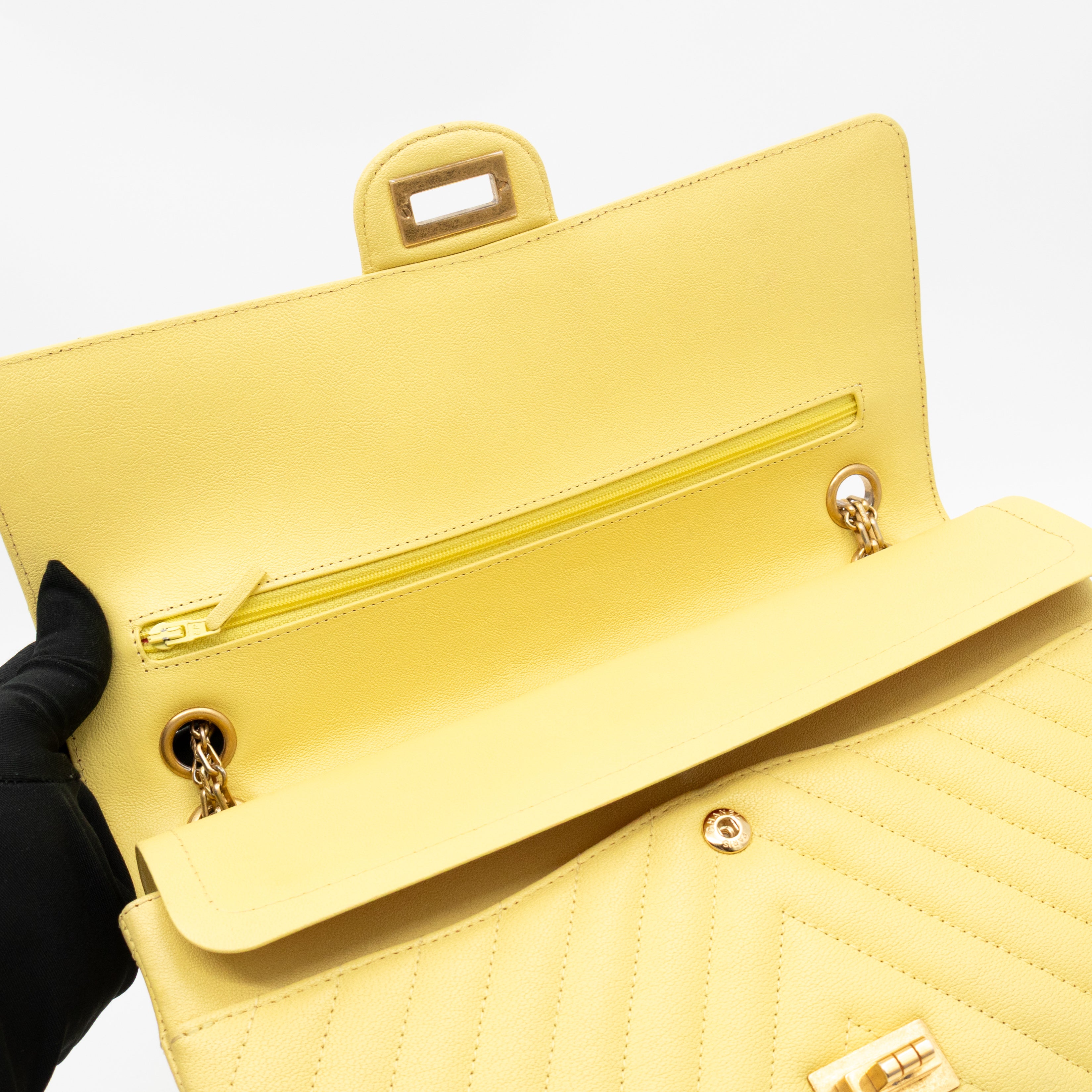 2.55 Reissue 226 Double Flap Bag Yellow Leather