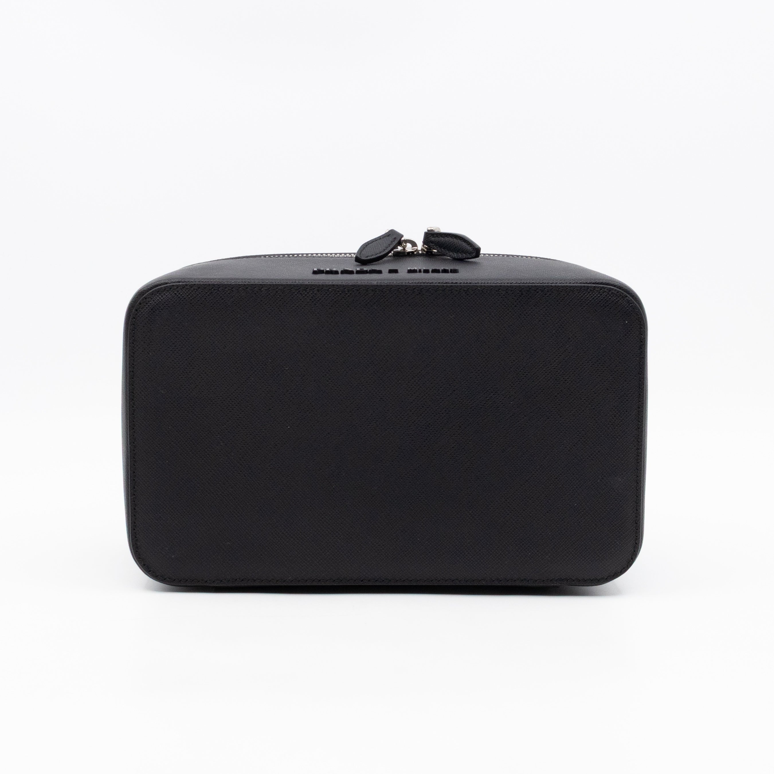 Vanity Case Black Saffiano Leather
