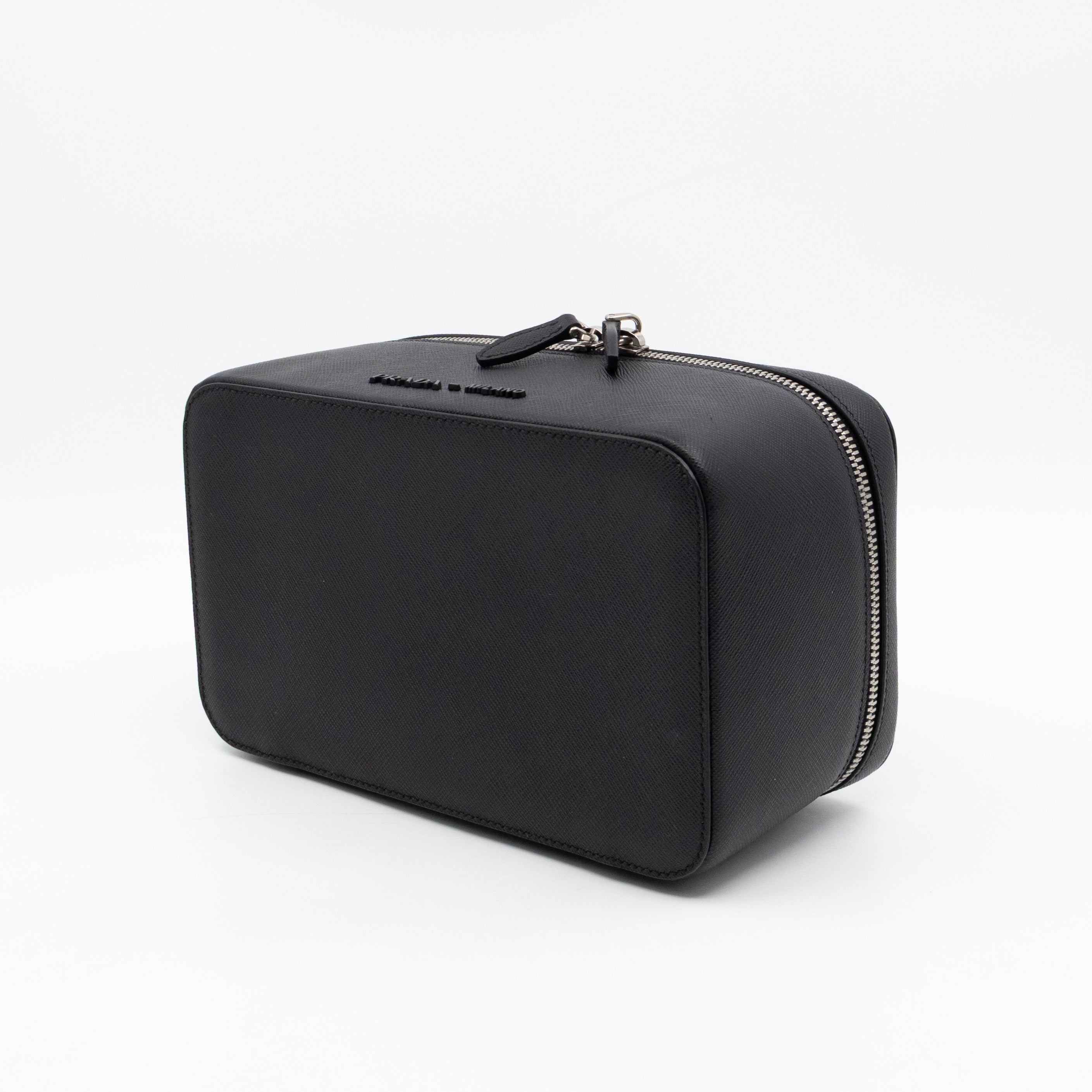 Vanity Case Black Saffiano Leather