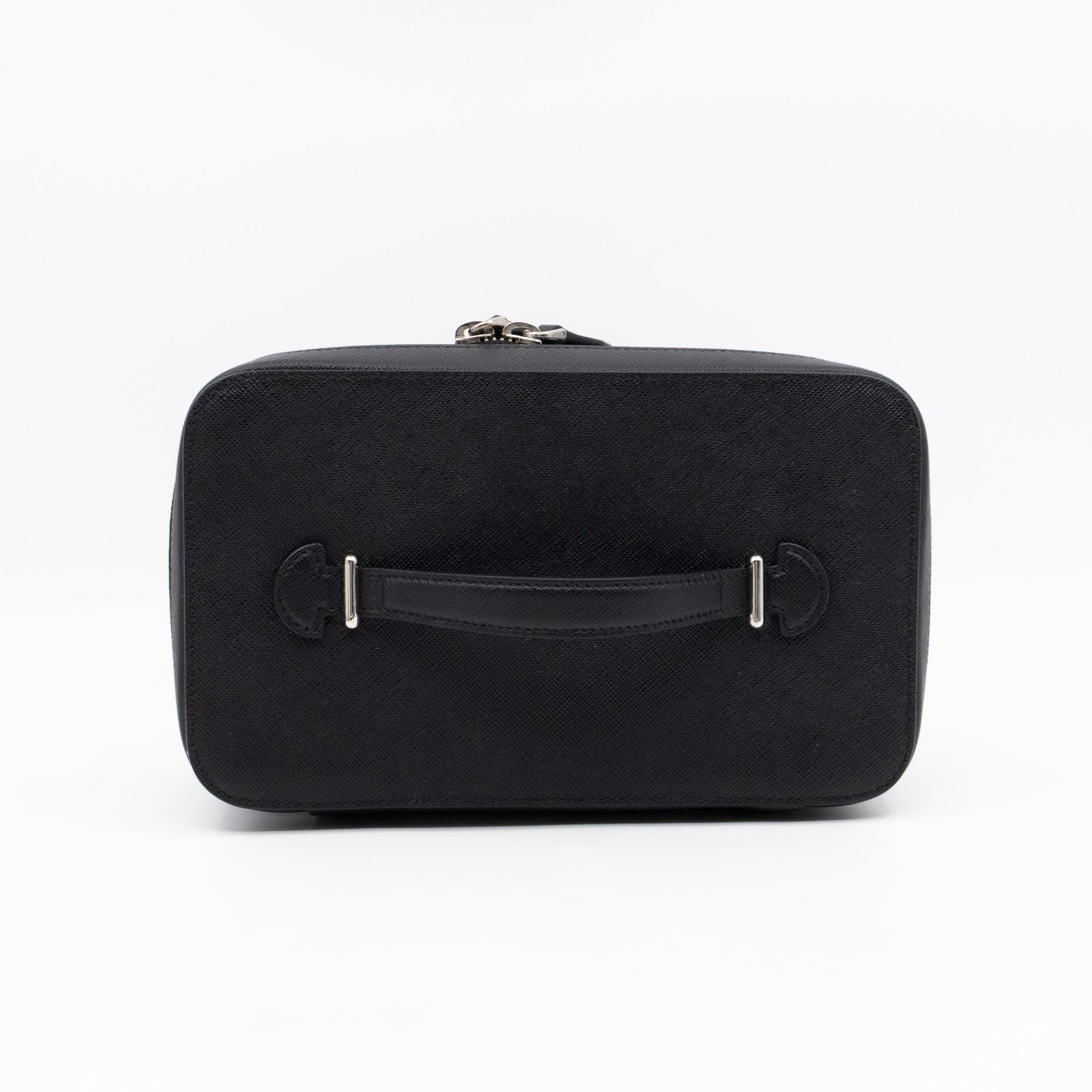 Vanity Case Black Saffiano Leather
