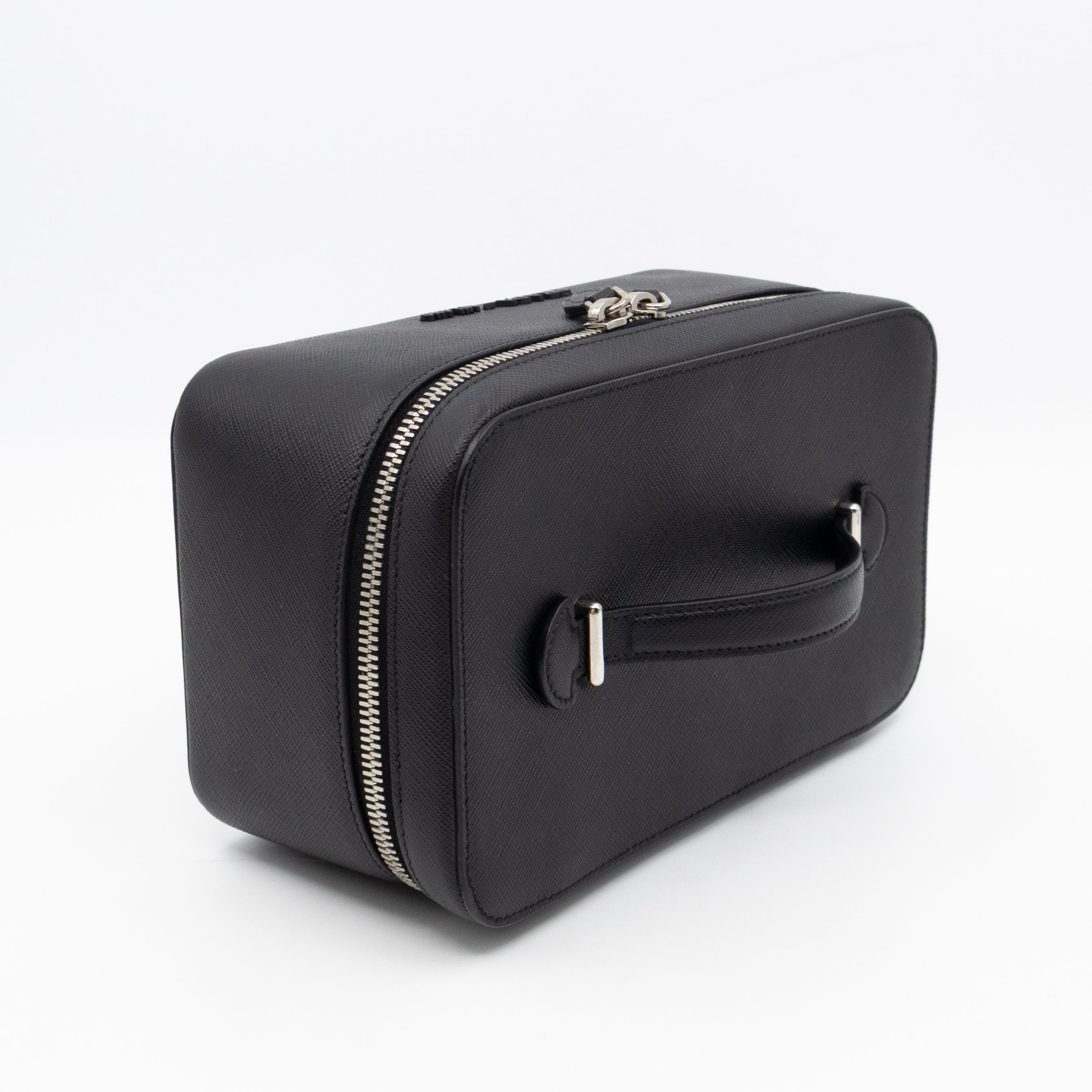 Vanity Case Black Saffiano Leather