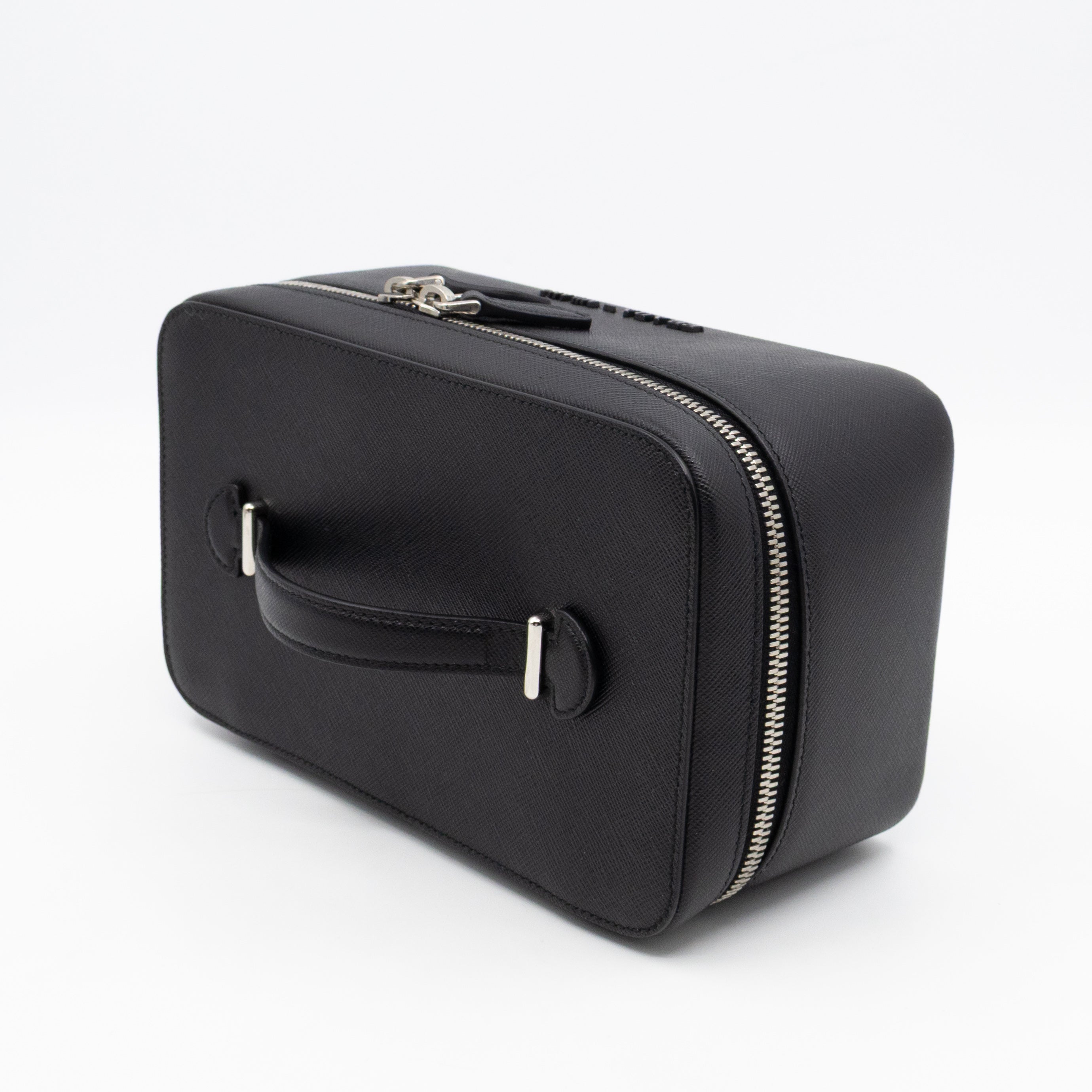 Vanity Case Black Saffiano Leather