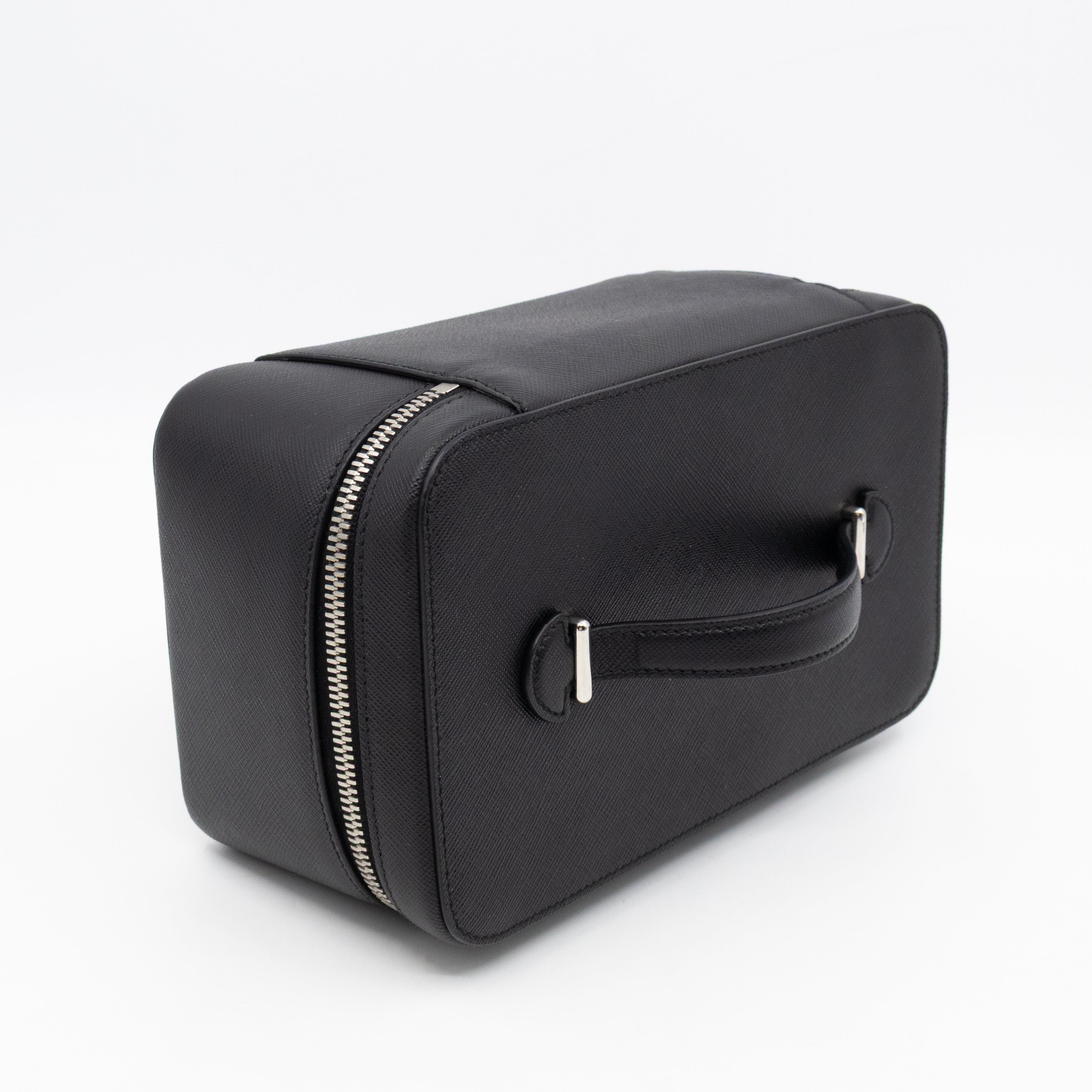 Vanity Case Black Saffiano Leather