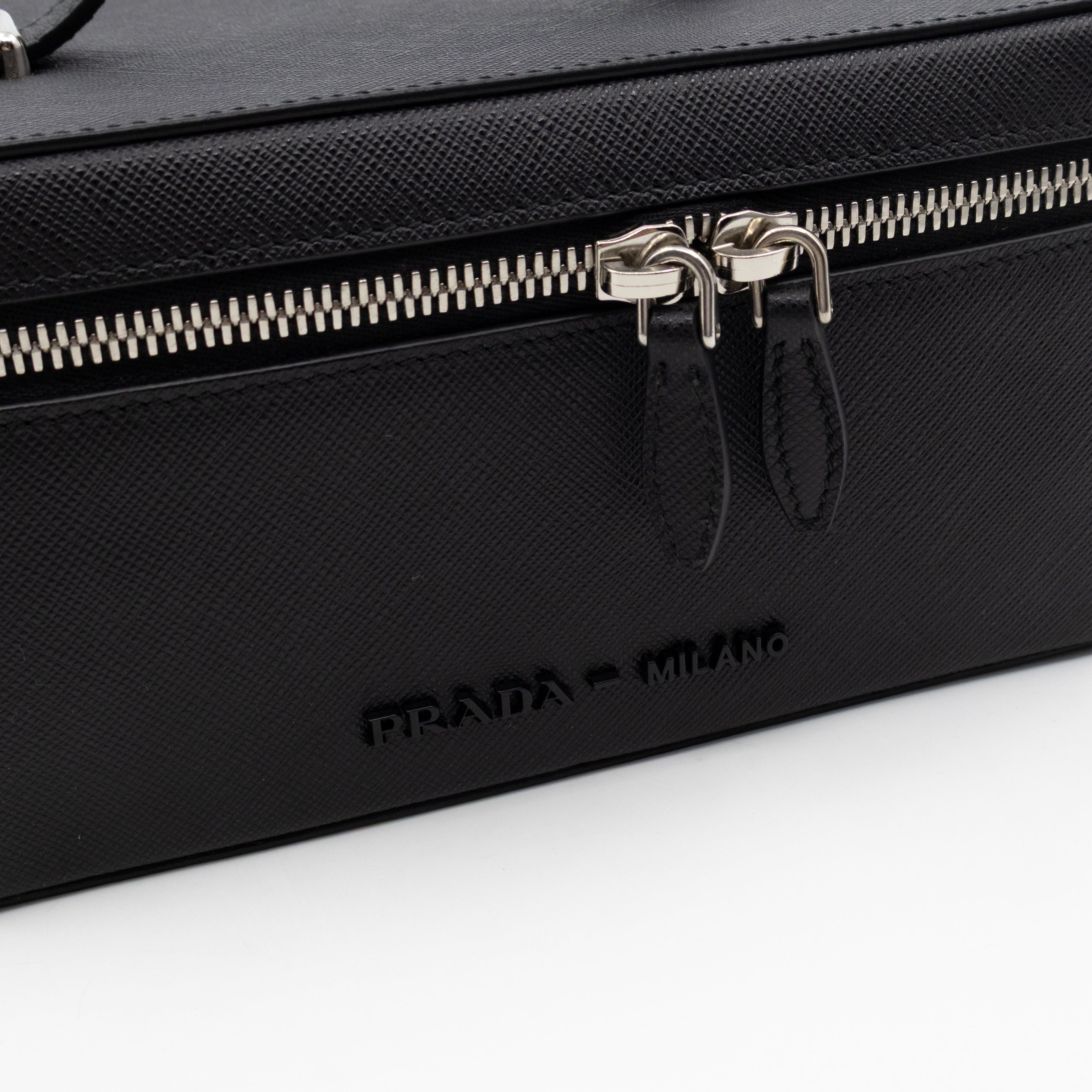 Vanity Case Black Saffiano Leather