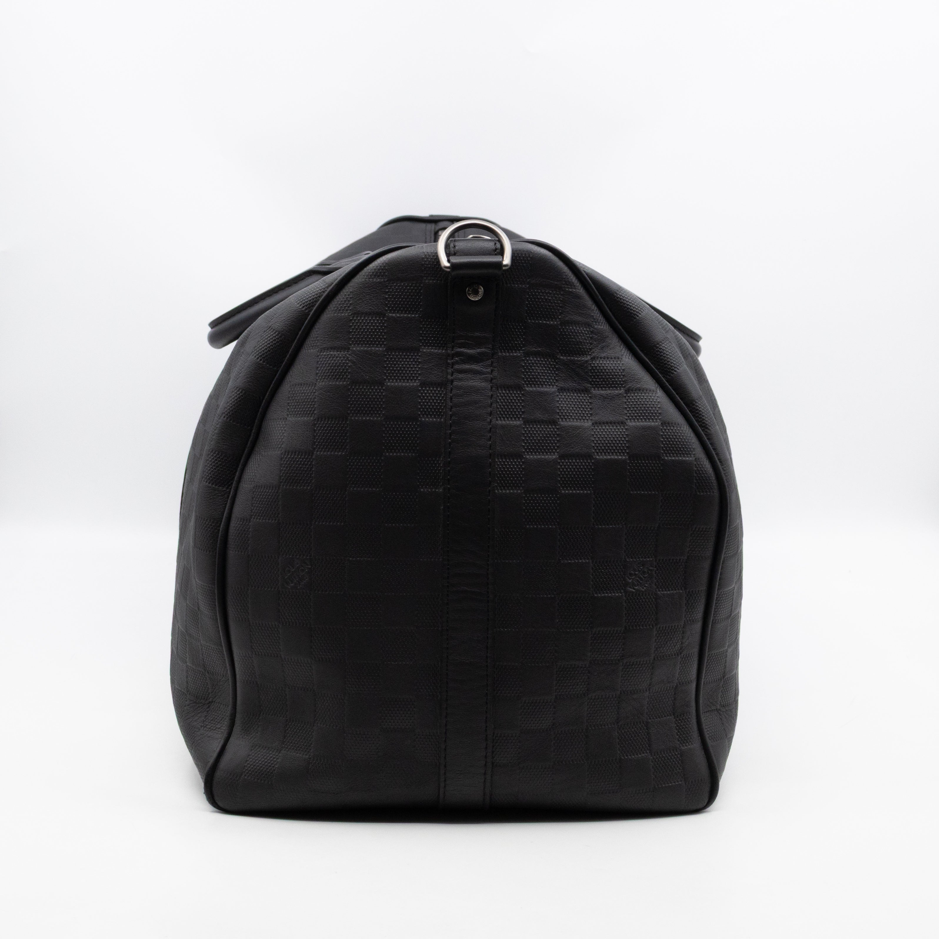 Keepall 55 Bandouliere Onyx Damier Infini Leather