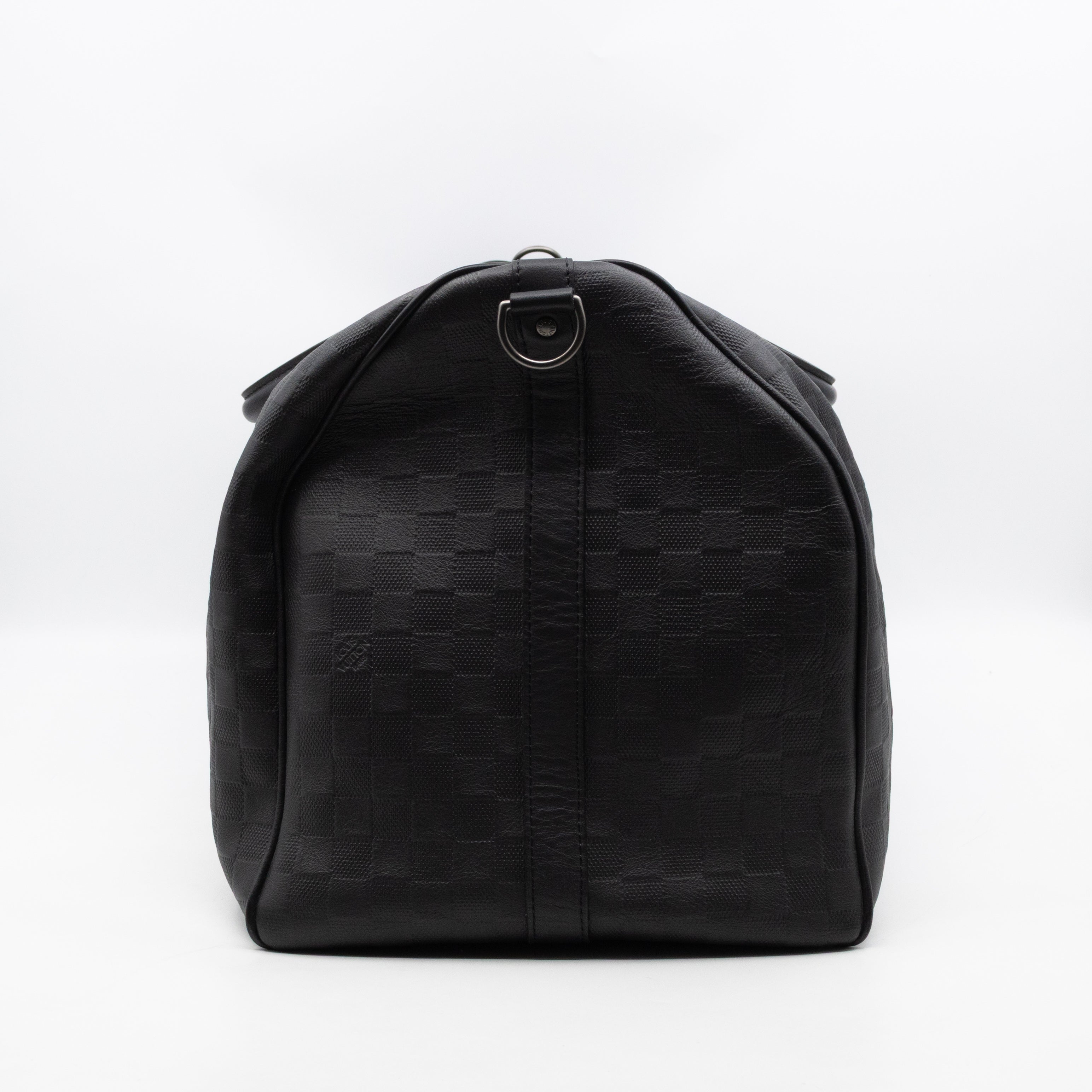 Keepall 55 Bandouliere Onyx Damier Infini Leather