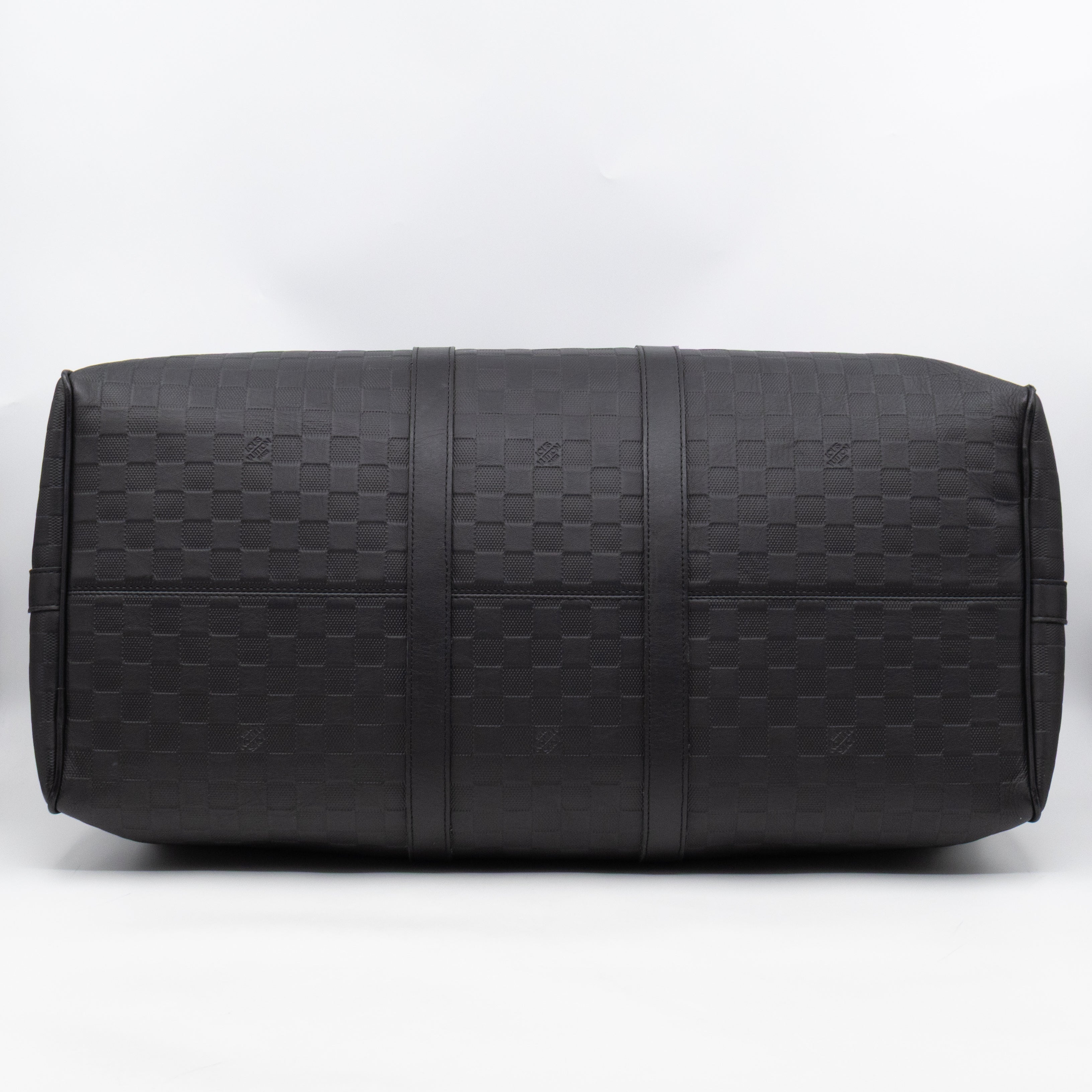 Keepall 55 Bandouliere Onyx Damier Infini Leather
