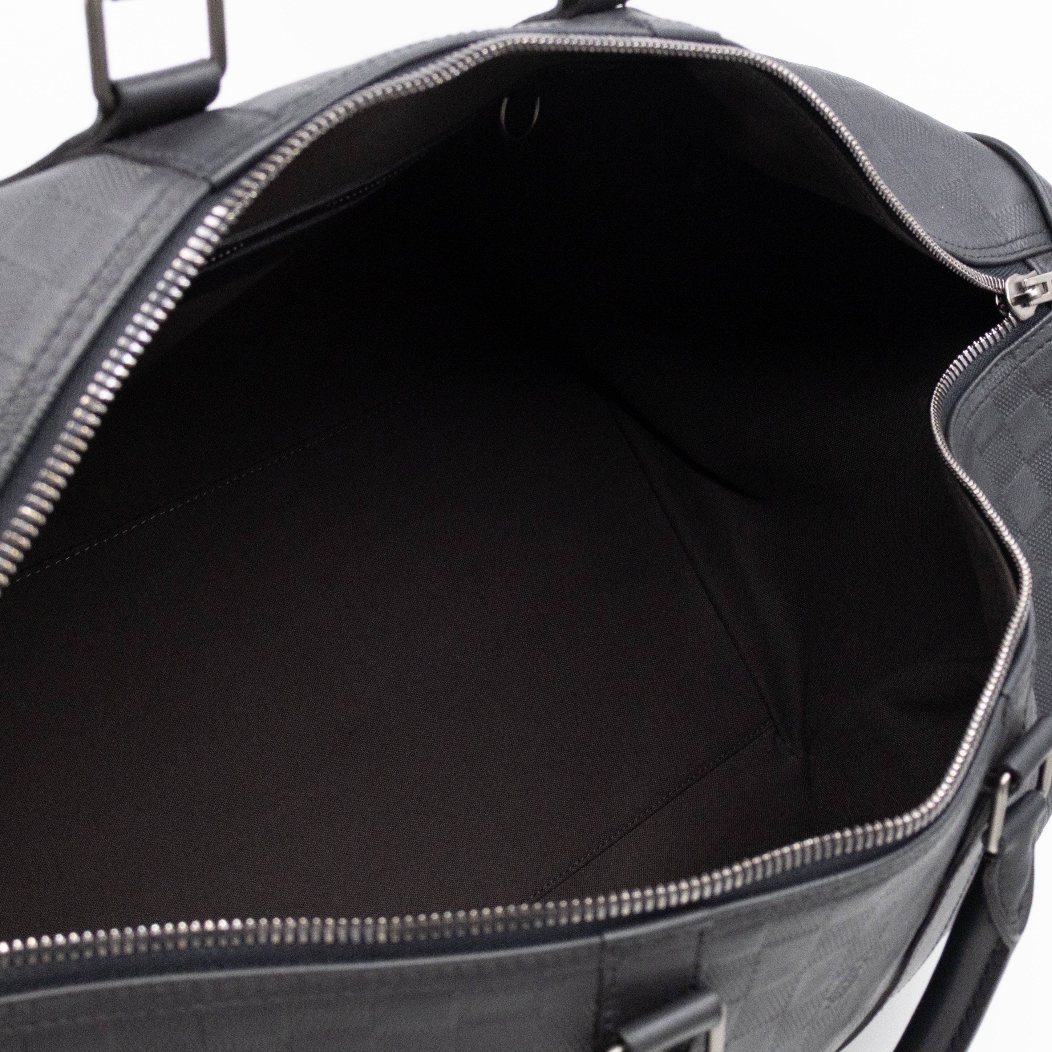 Keepall 55 Bandouliere Onyx Damier Infini Leather