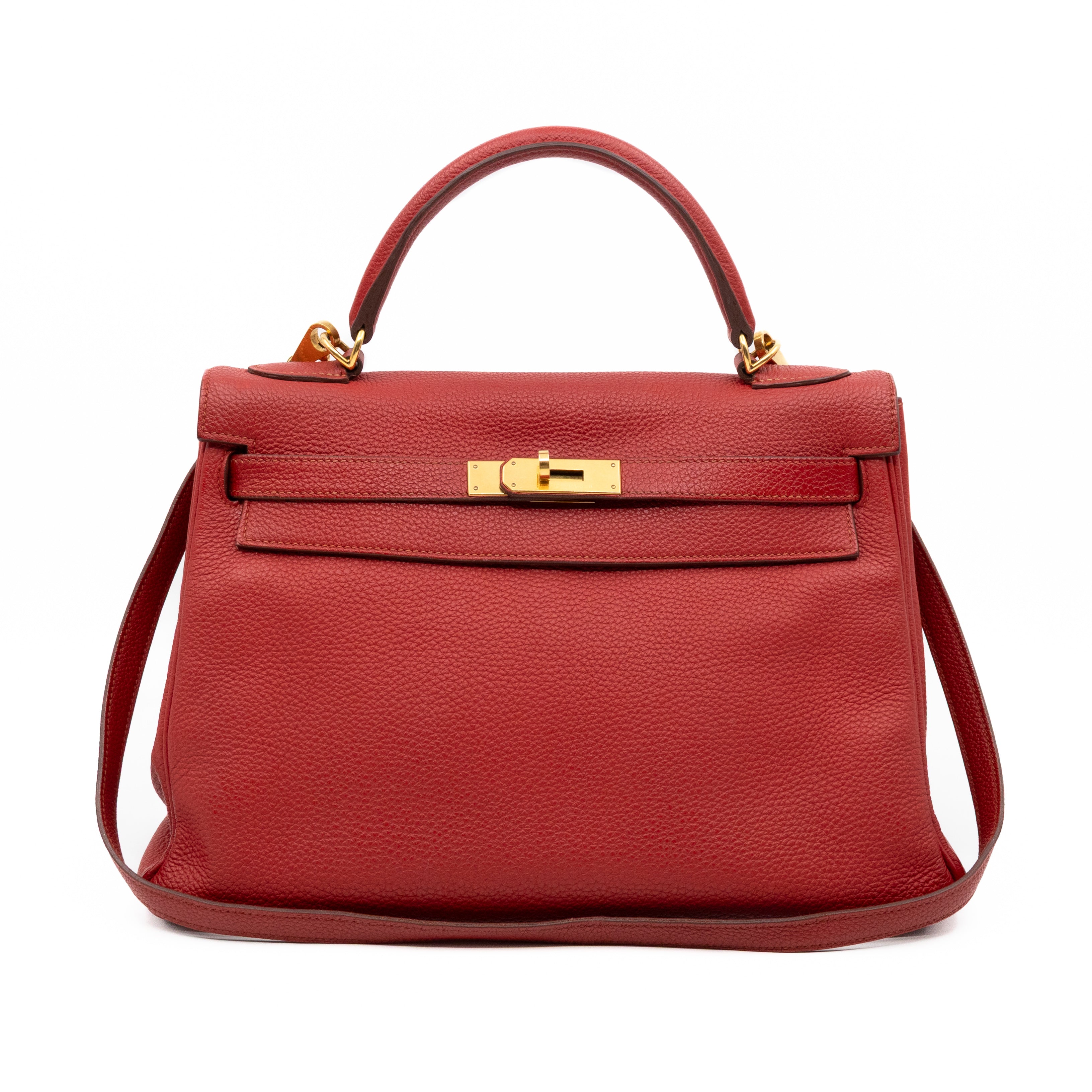 Kelly 32 Rouge Casaque Taurillon Clemence Leather