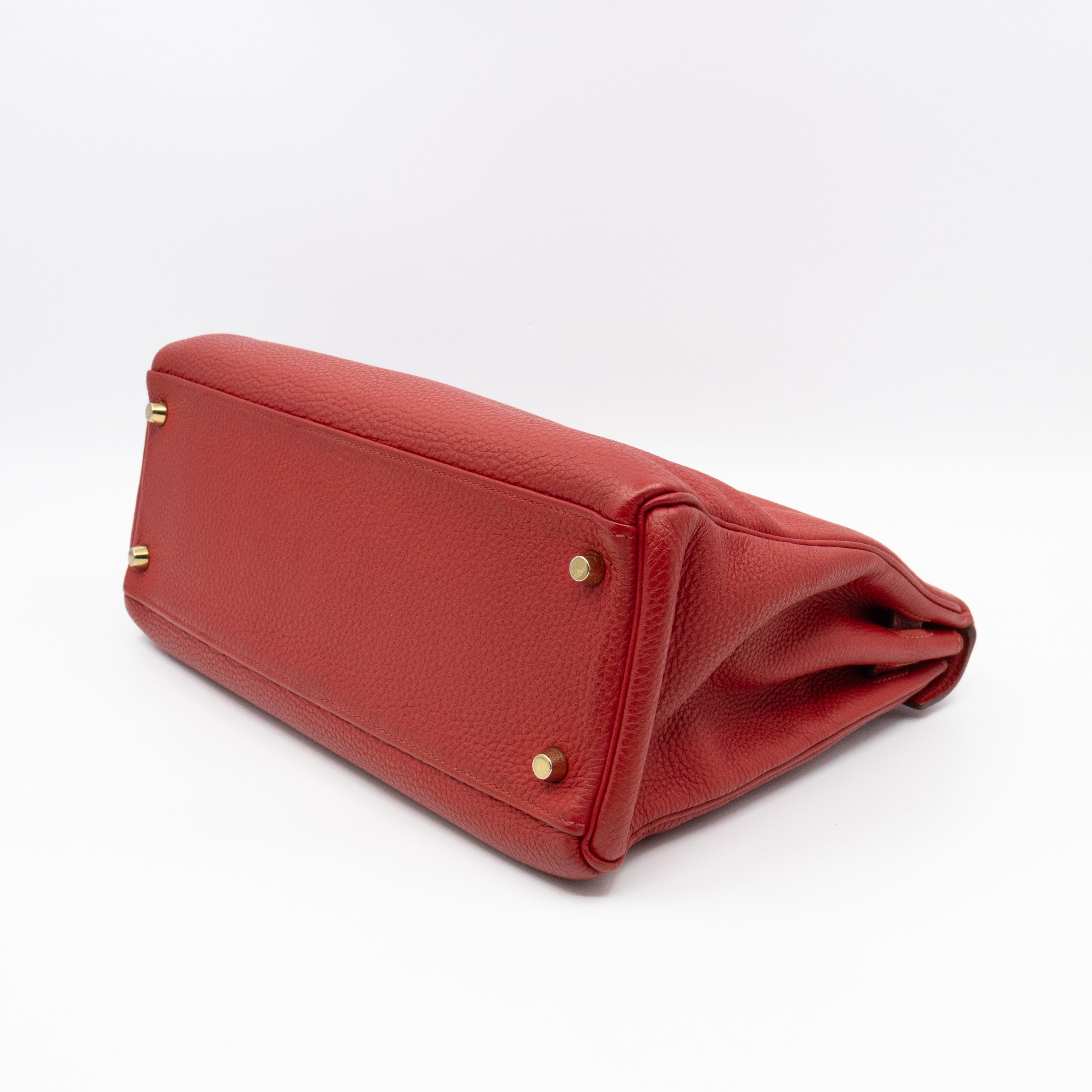 Kelly 32 Rouge Casaque Taurillon Clemence Leather