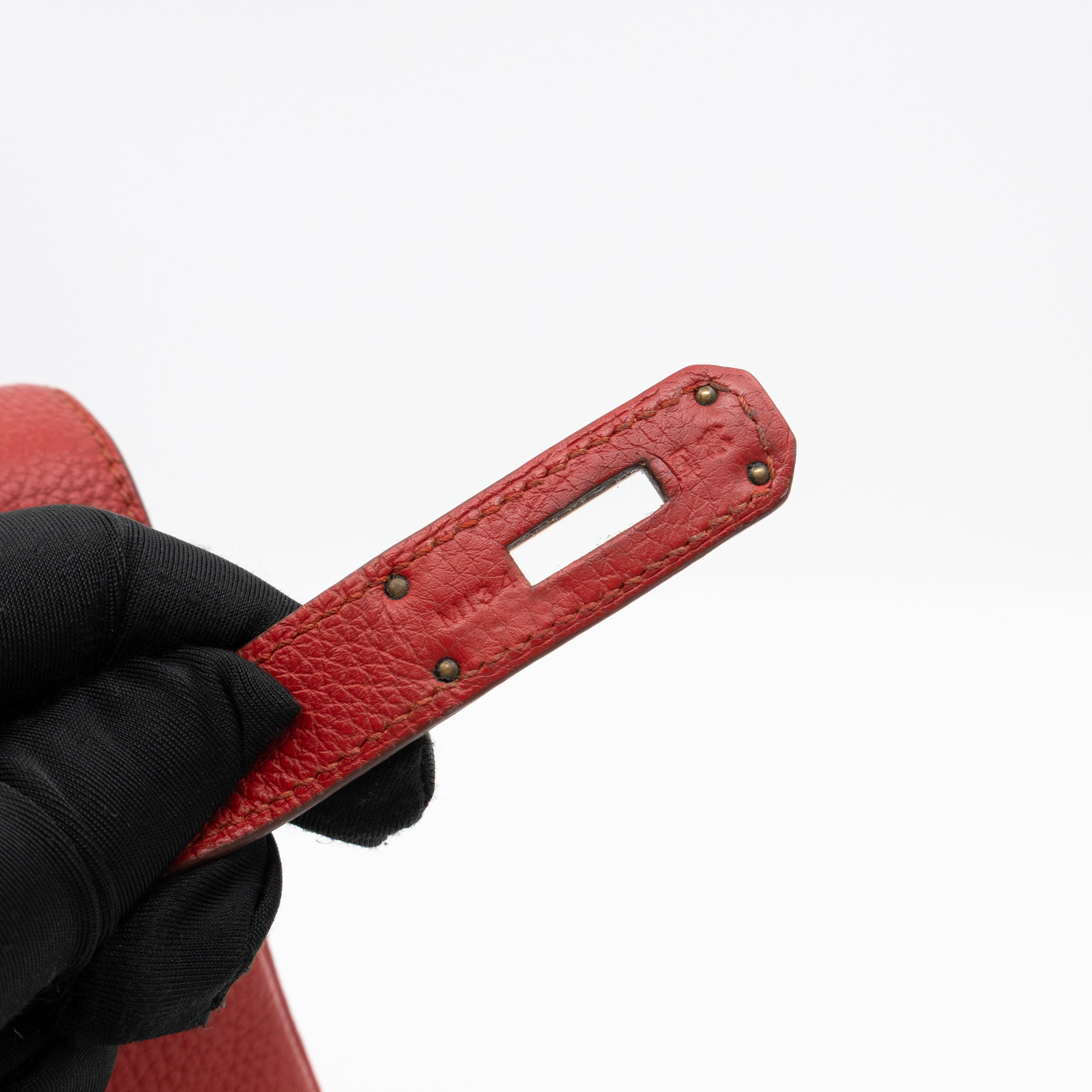 Kelly 32 Rouge Casaque Taurillon Clemence Leather