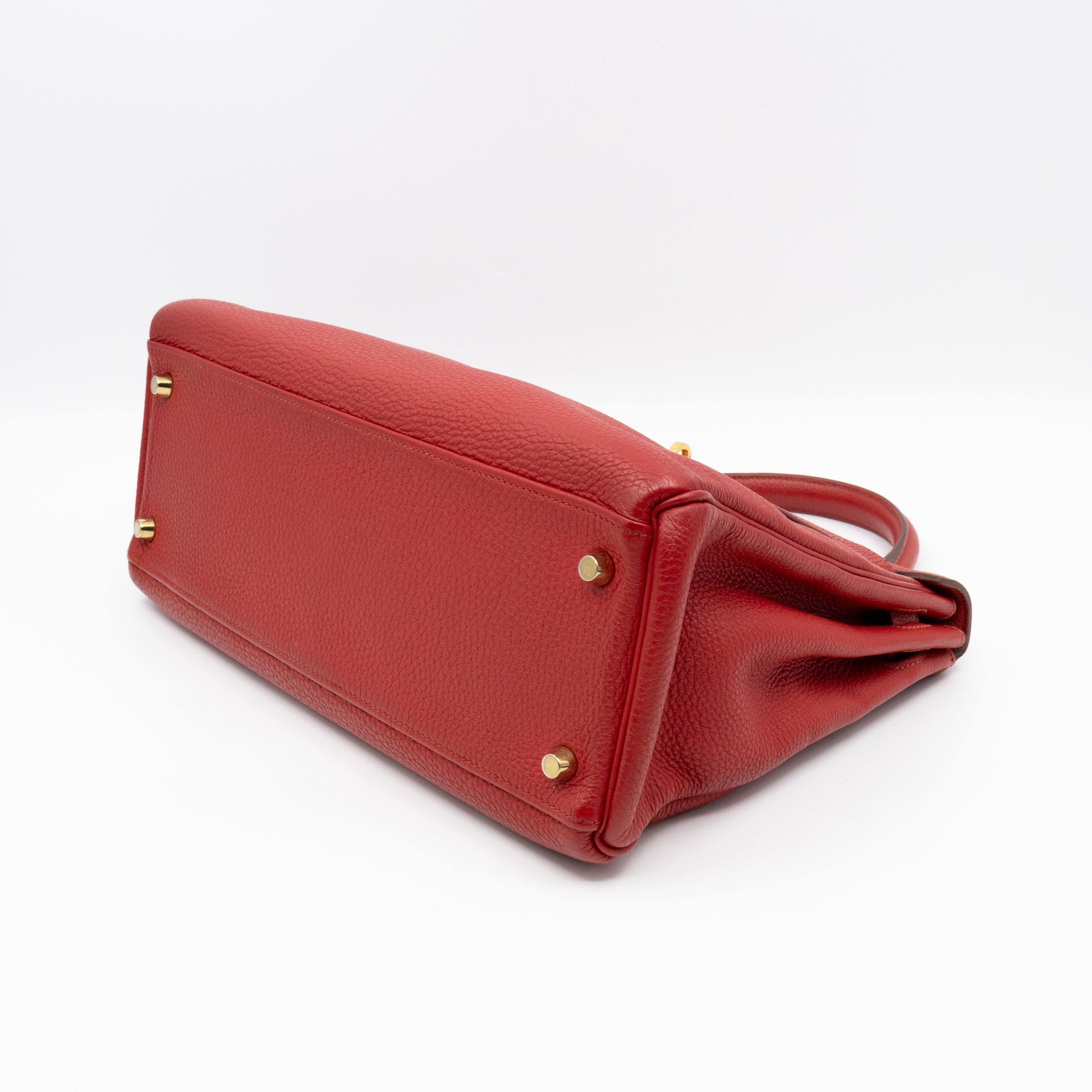 Kelly 32 Rouge Casaque Taurillon Clemence Leather
