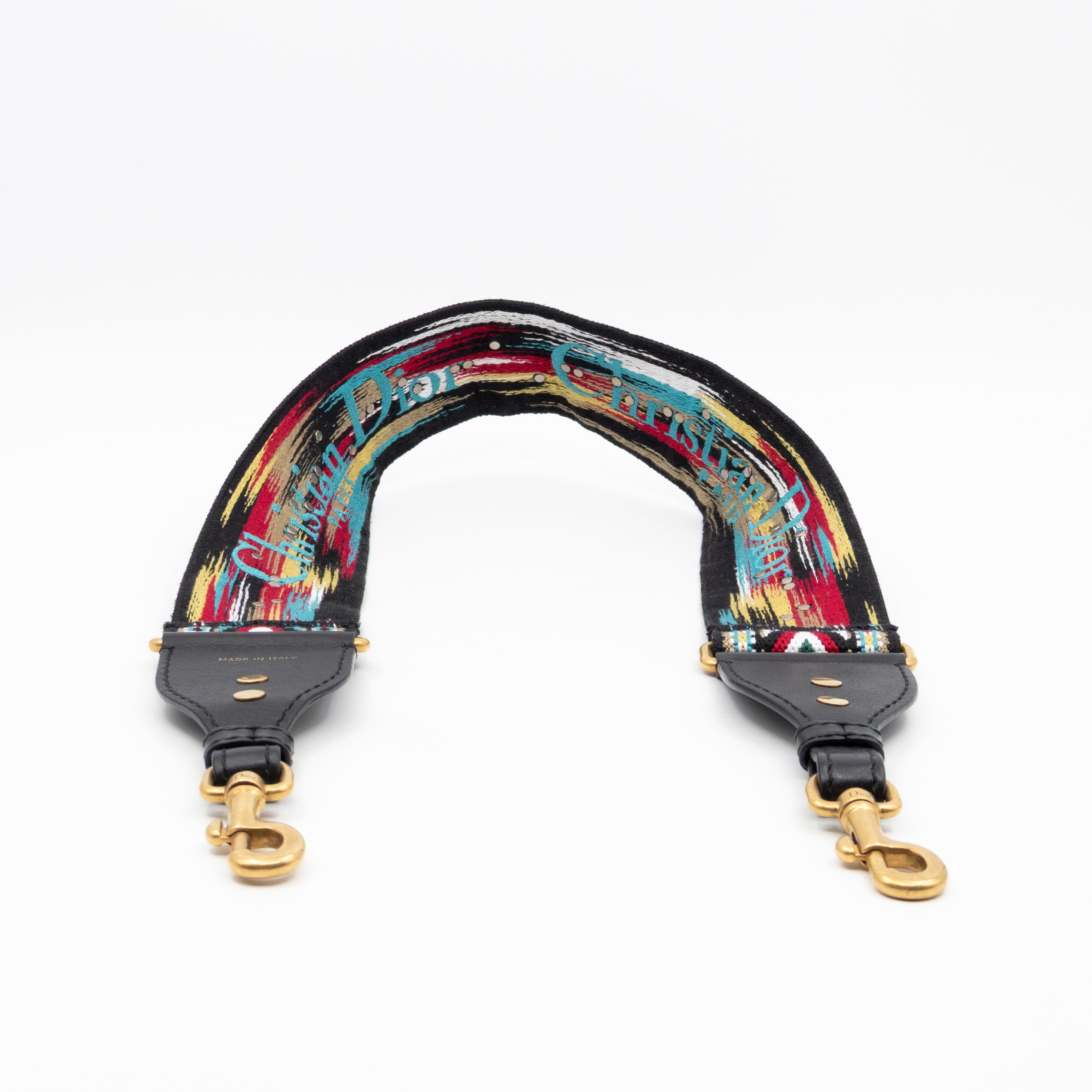 Embellished Bag Strap in Blue Multicolor Cotton