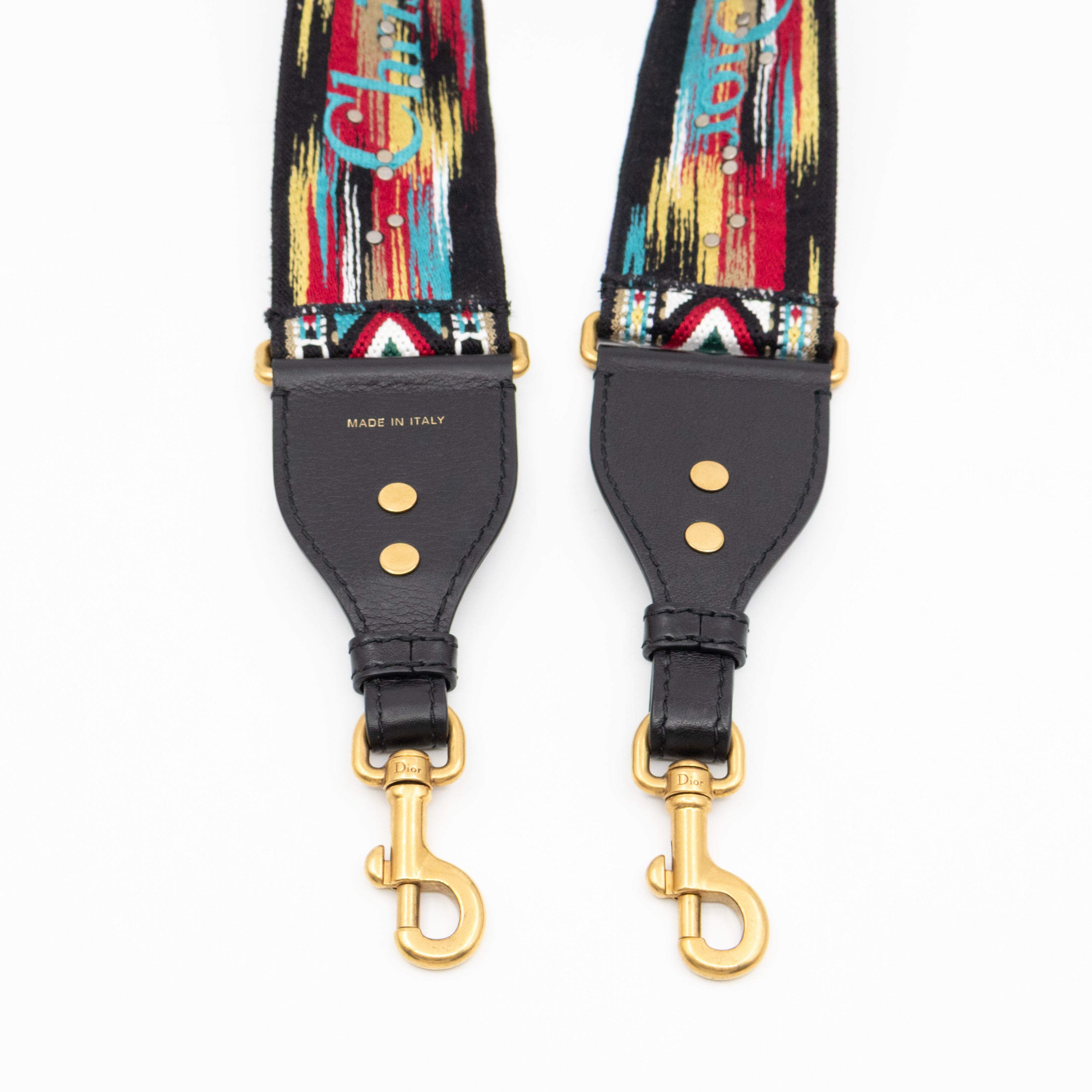 Embellished Bag Strap in Blue Multicolor Cotton