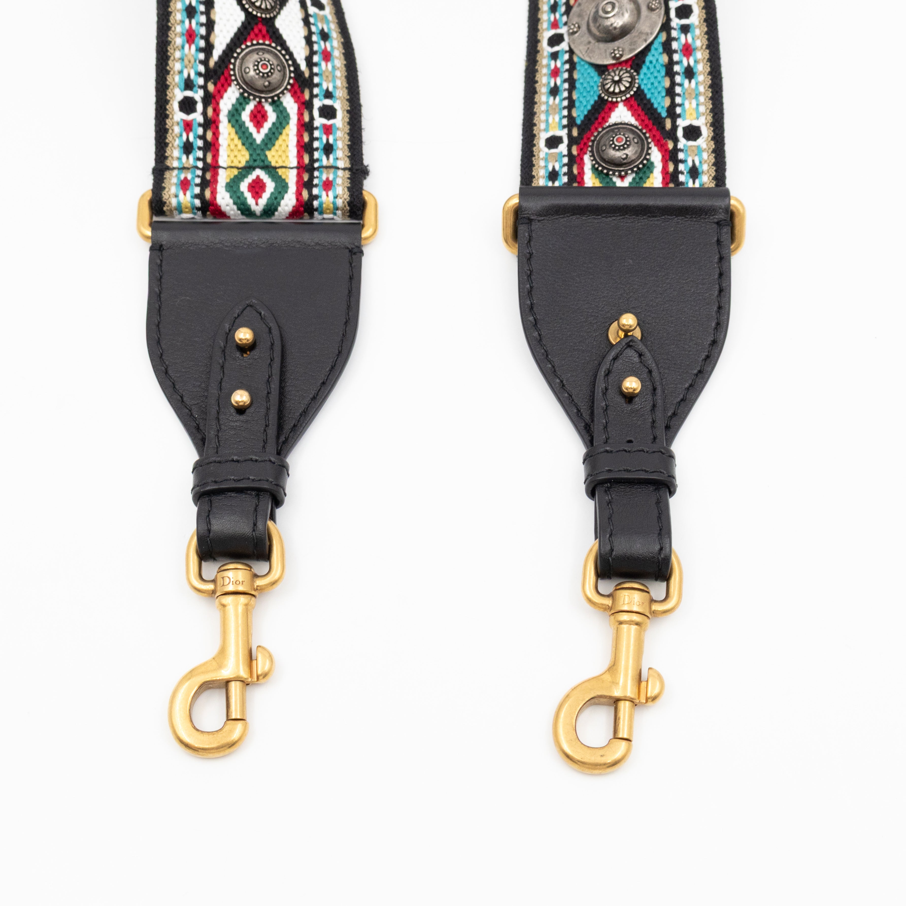 Embellished Bag Strap in Blue Multicolor Cotton