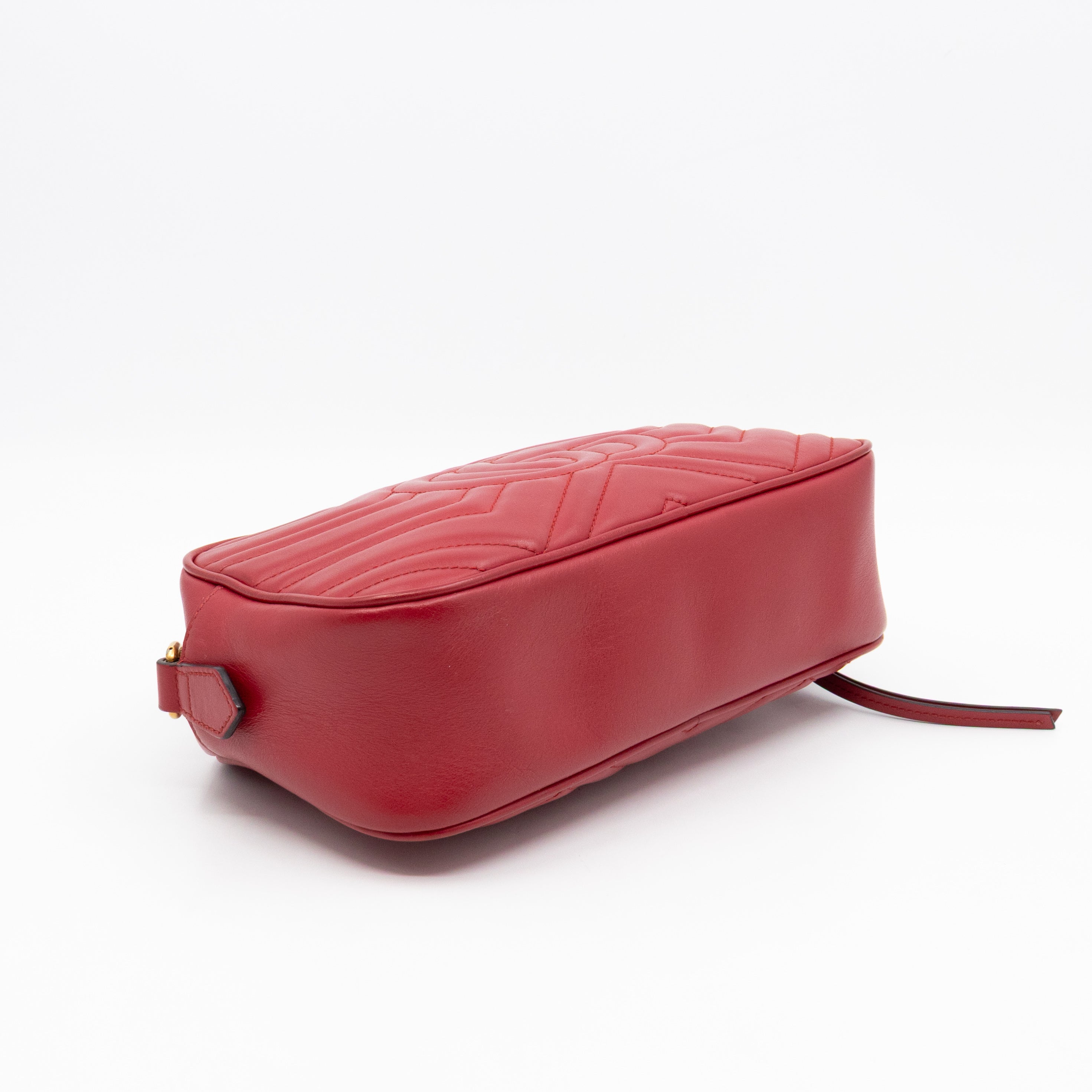 GG Marmont Small Matelasse Red Leather