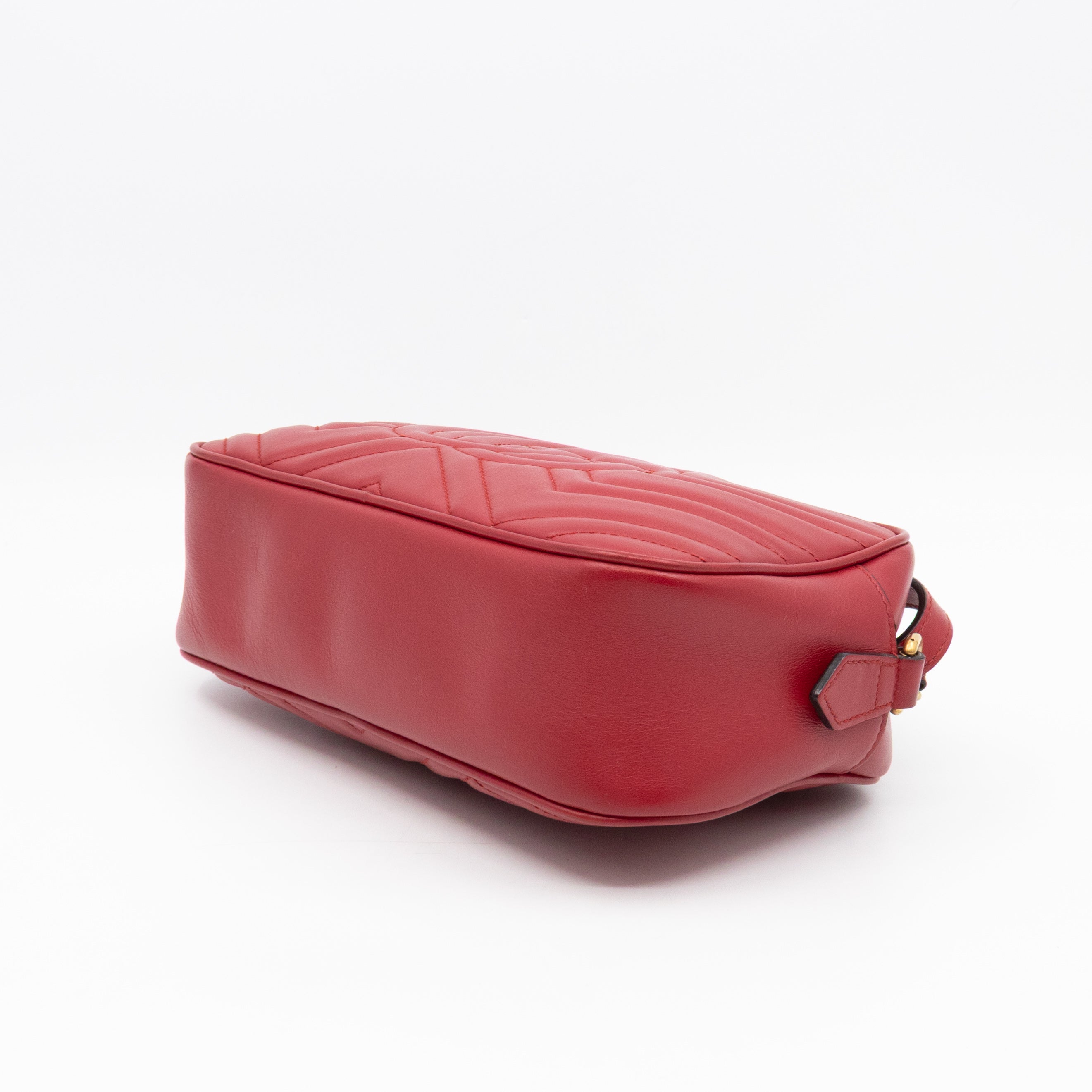 GG Marmont Small Matelasse Red Leather