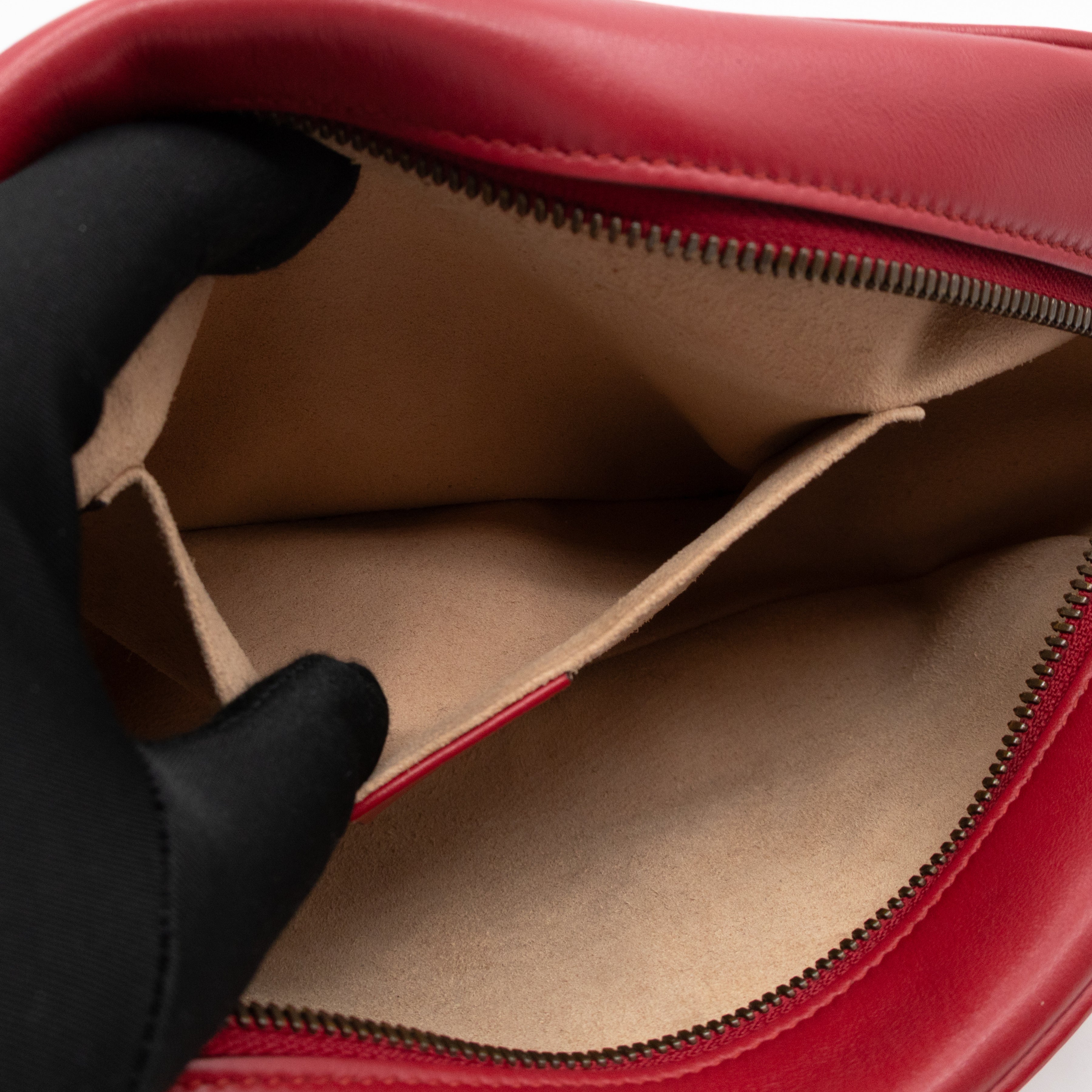 GG Marmont Small Matelasse Red Leather