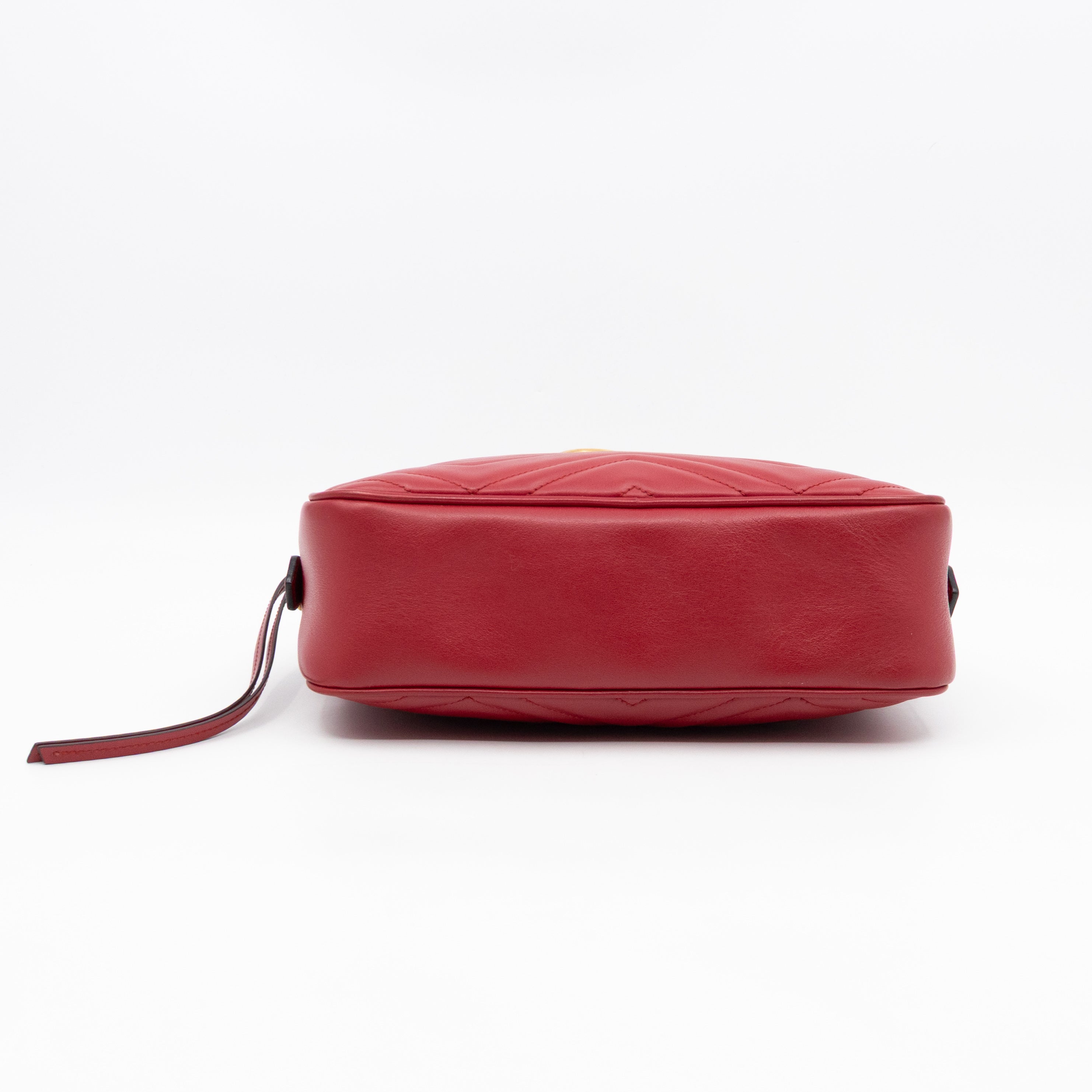 GG Marmont Small Matelasse Red Leather