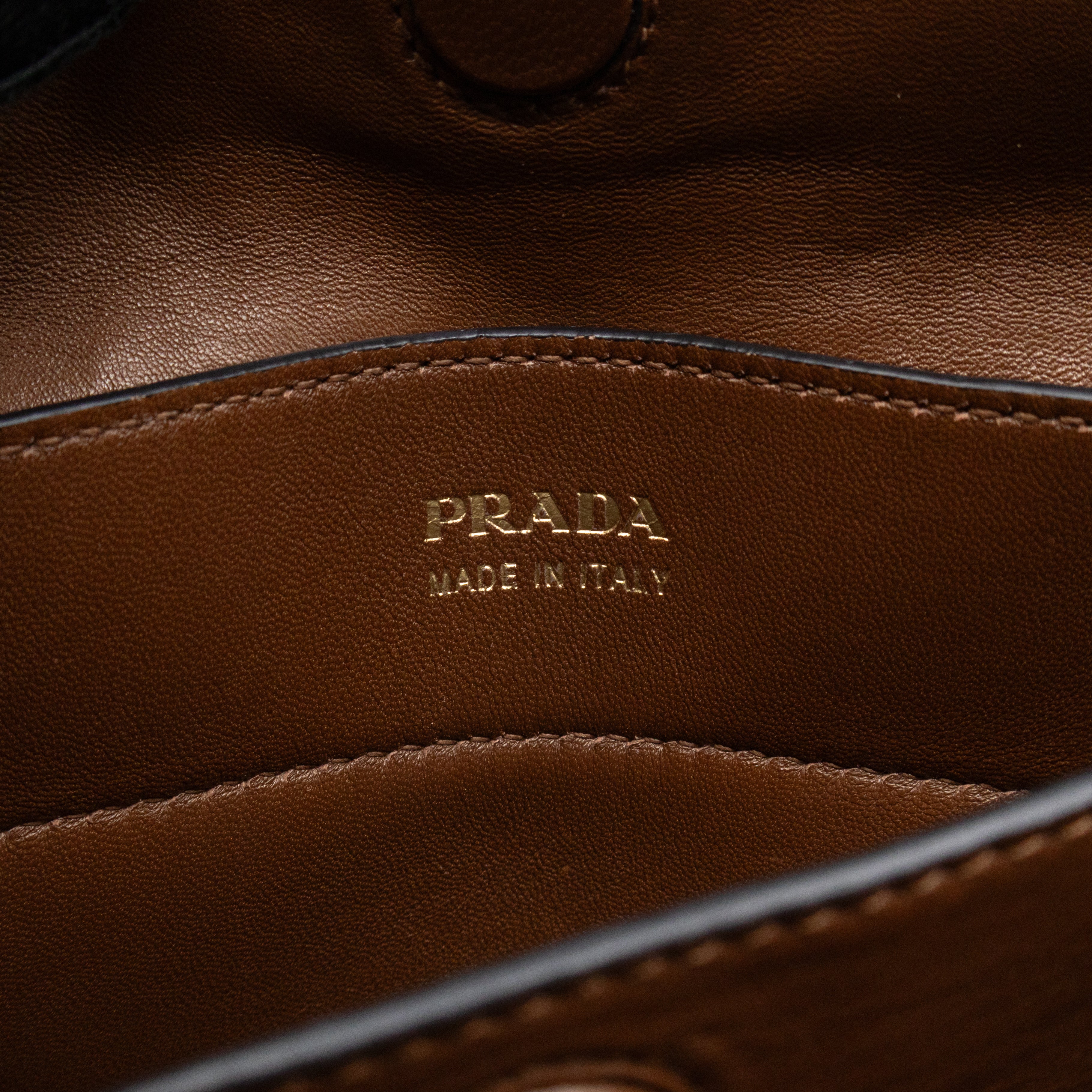 Double Bag Large Brown Saffiano Leather
