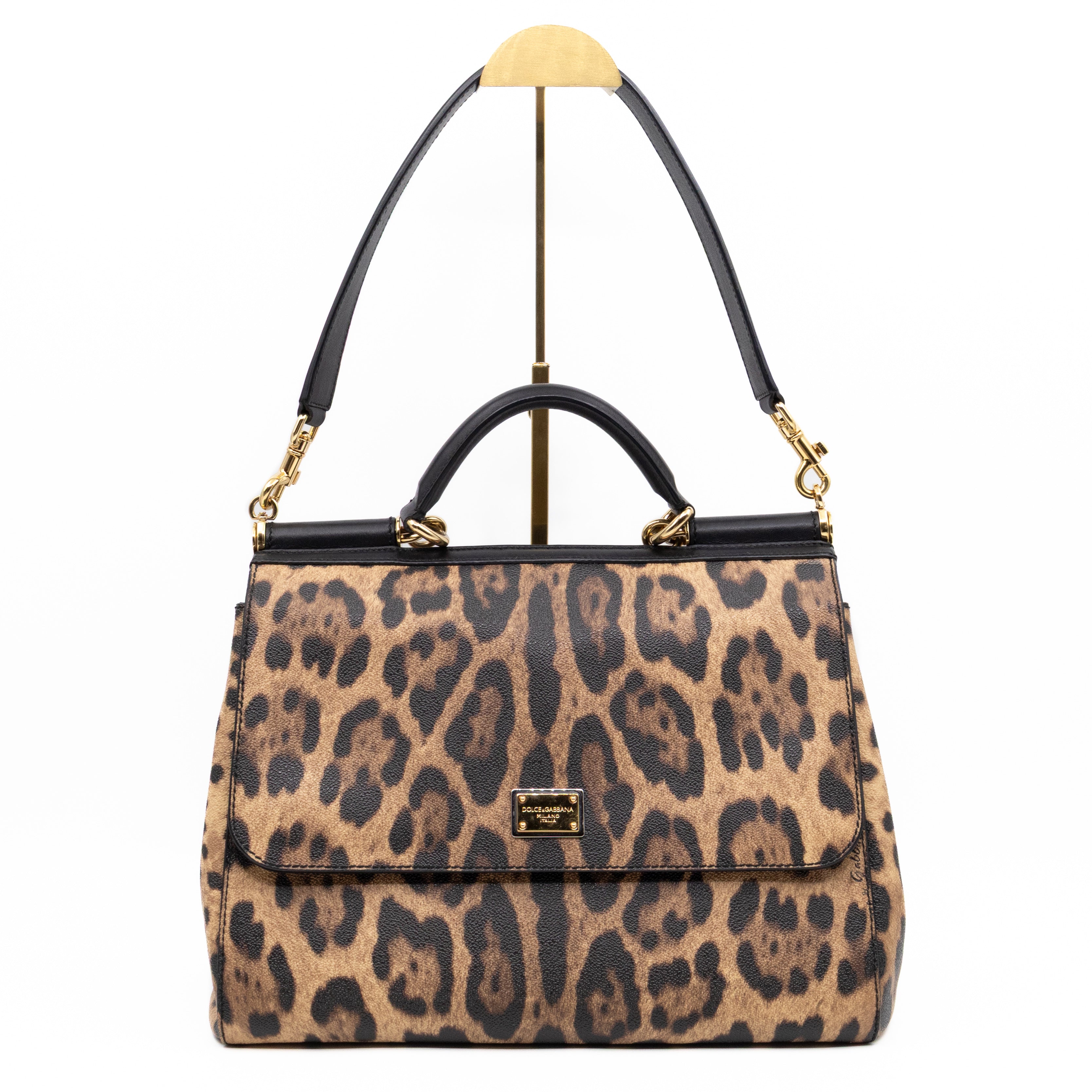 Sicily Large Leopard Dauphine Leather