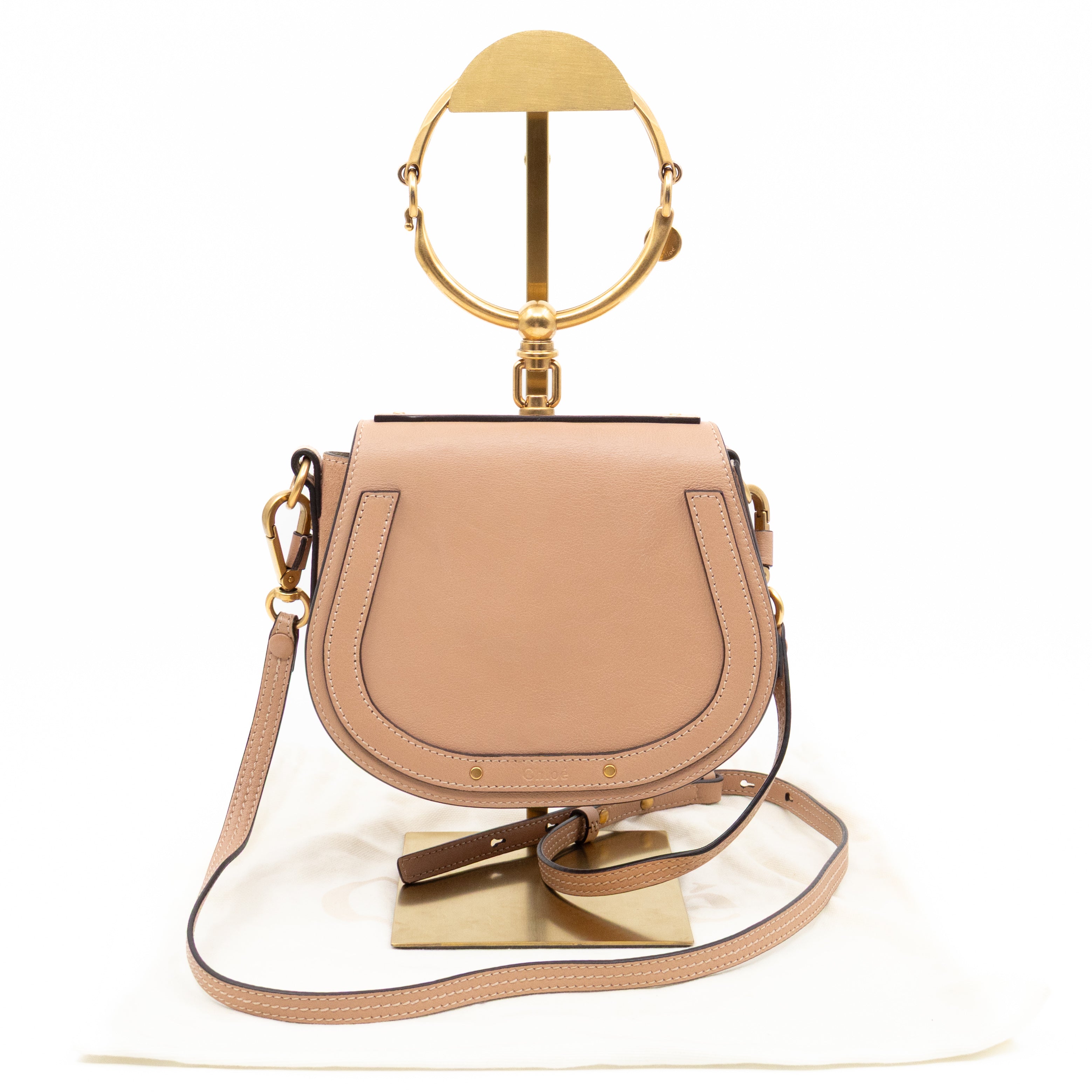 Small Nile Bracelet Bag Rose Beige Leather