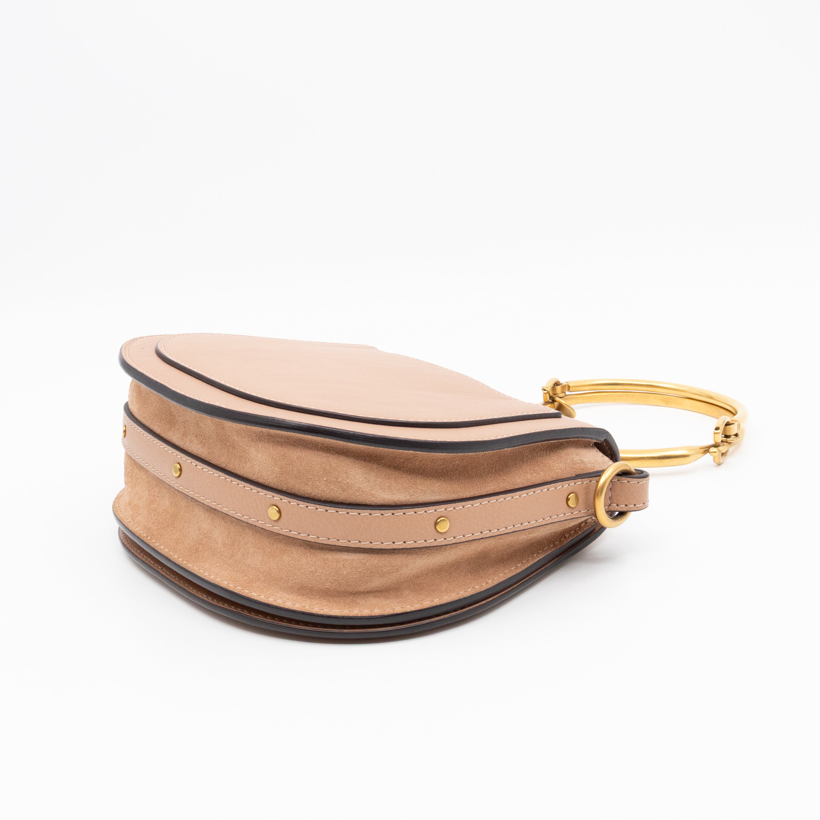 Small Nile Bracelet Bag Rose Beige Leather