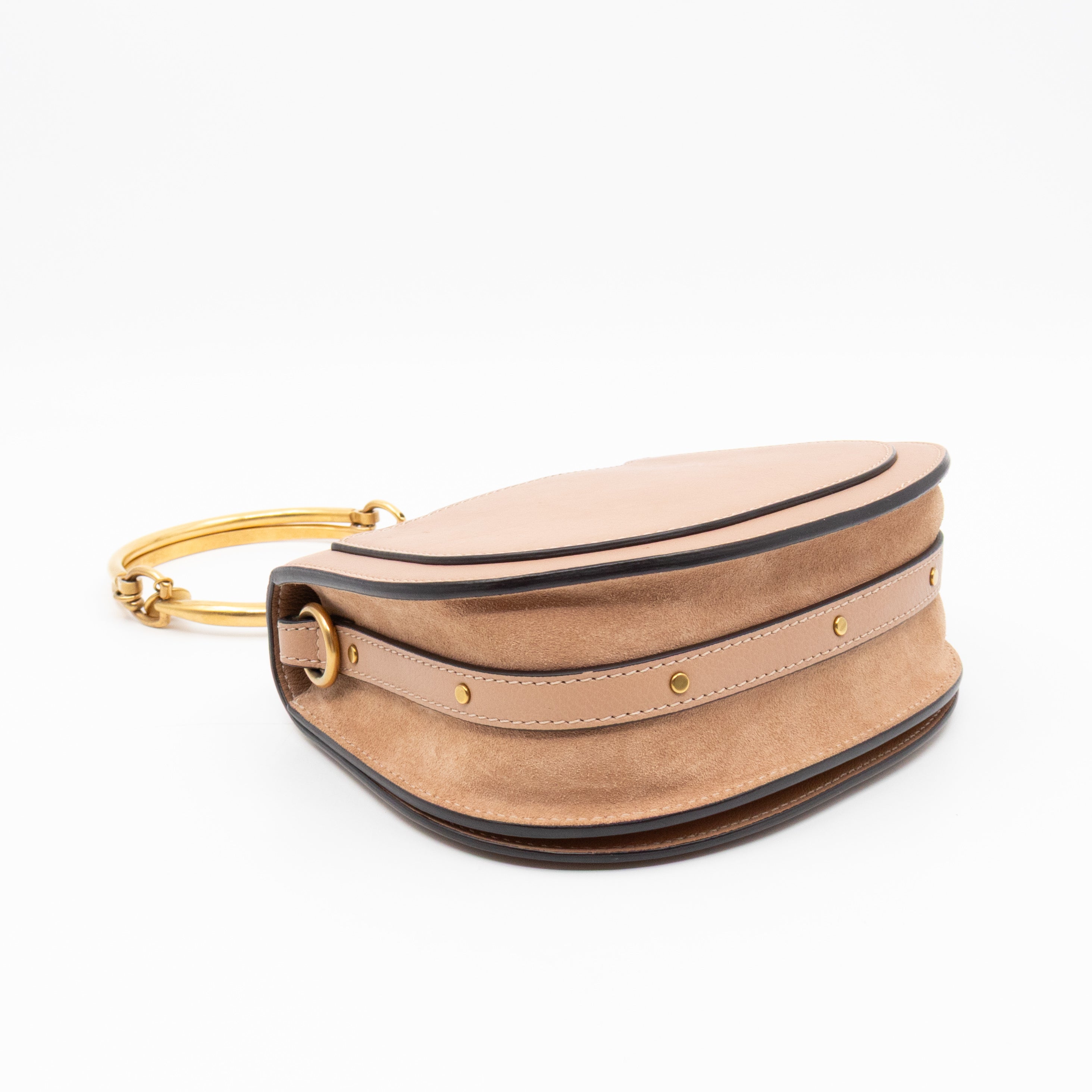 Small Nile Bracelet Bag Rose Beige Leather