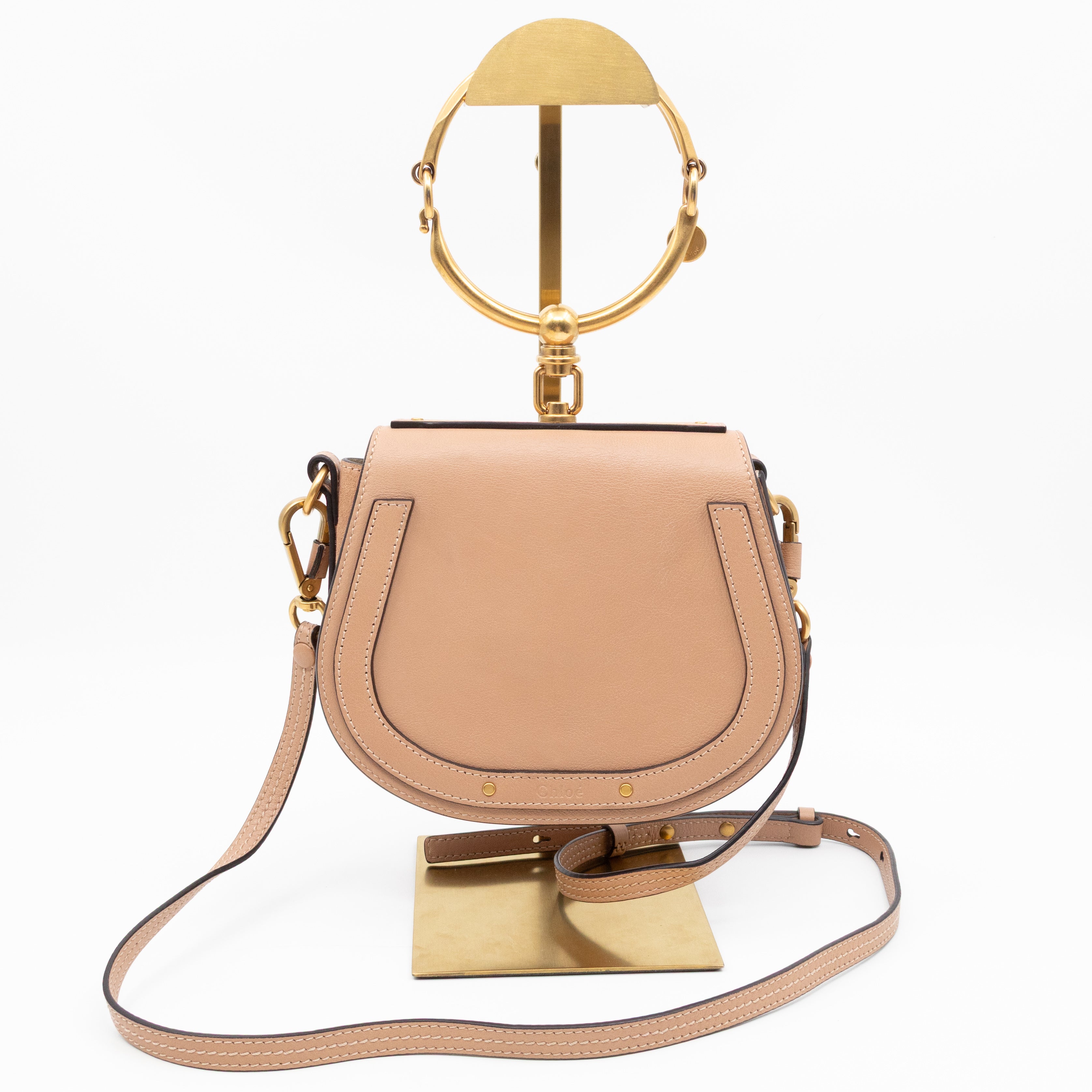 Small Nile Bracelet Bag Rose Beige Leather