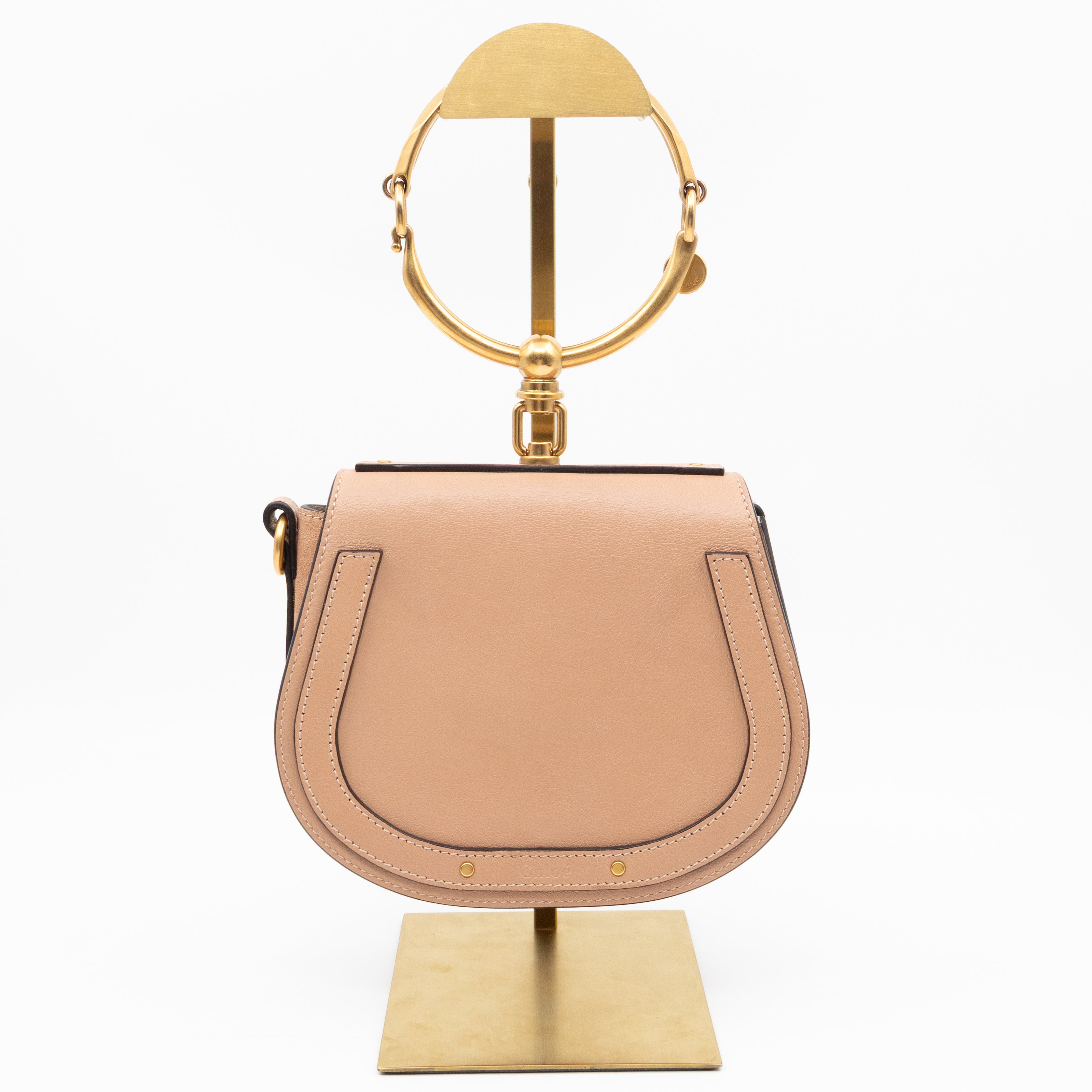 Small Nile Bracelet Bag Rose Beige Leather