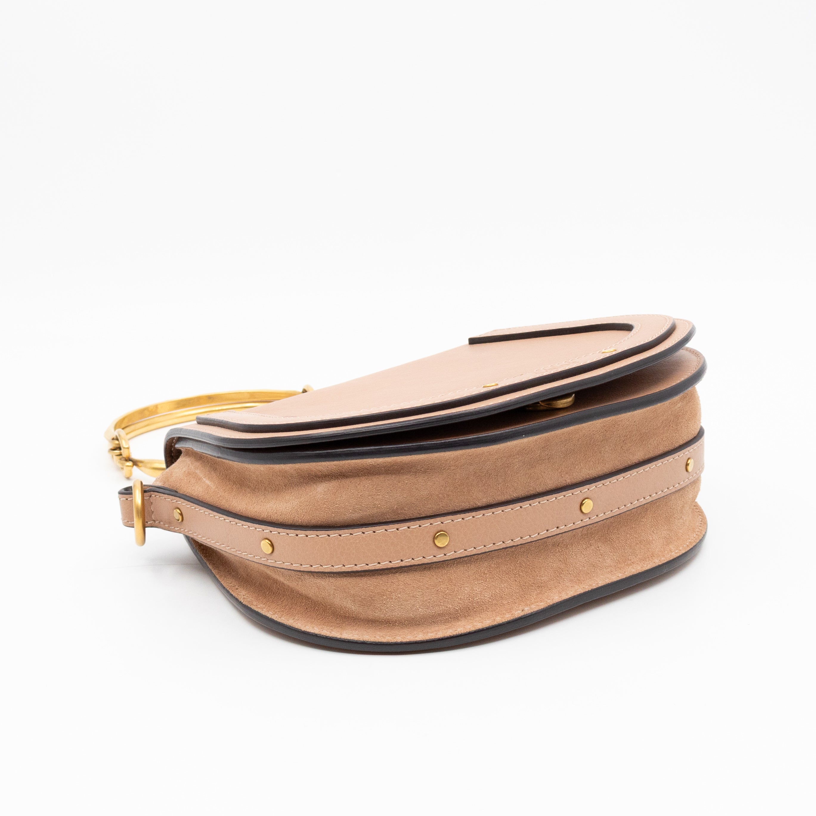 Small Nile Bracelet Bag Rose Beige Leather