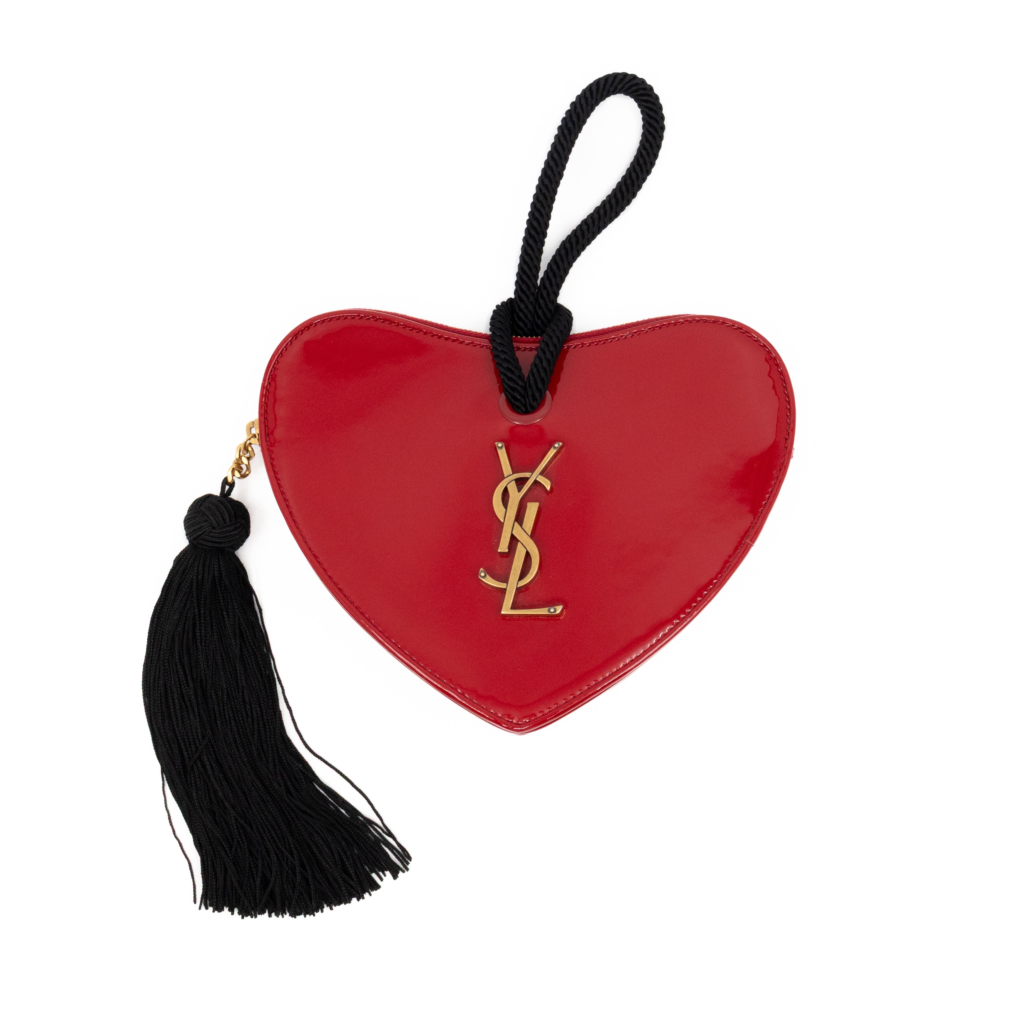 Sac Coeur Heart Clutch Red Patent Leather