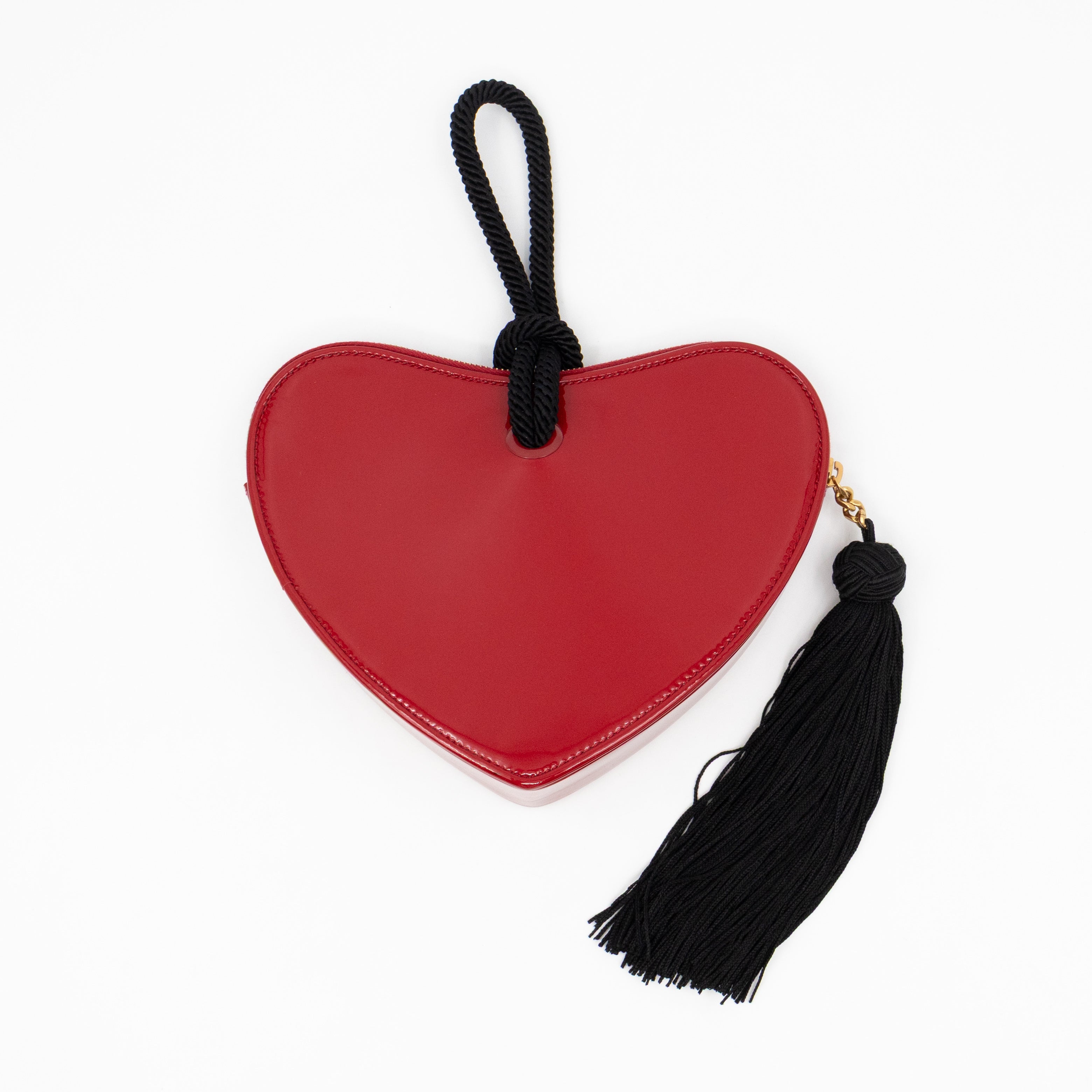 Sac Coeur Heart Clutch Red Patent Leather