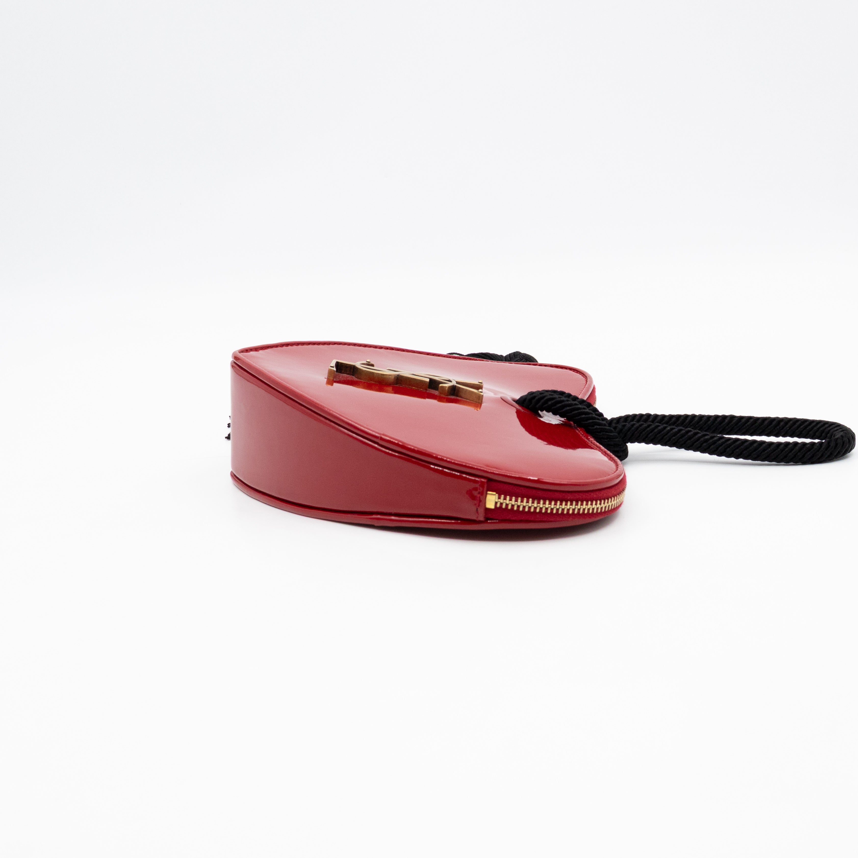 Sac Coeur Heart Clutch Red Patent Leather