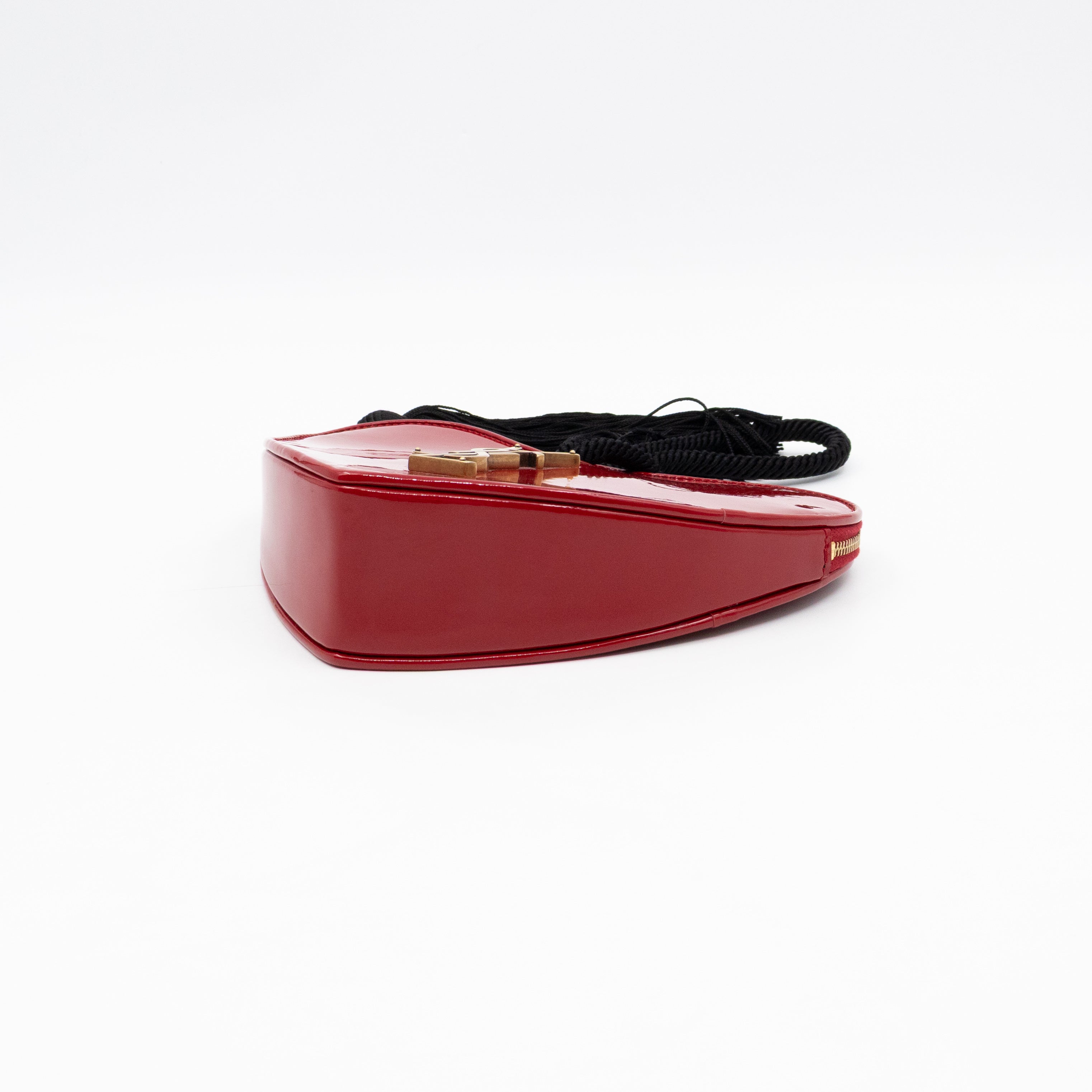 Sac Coeur Heart Clutch Red Patent Leather