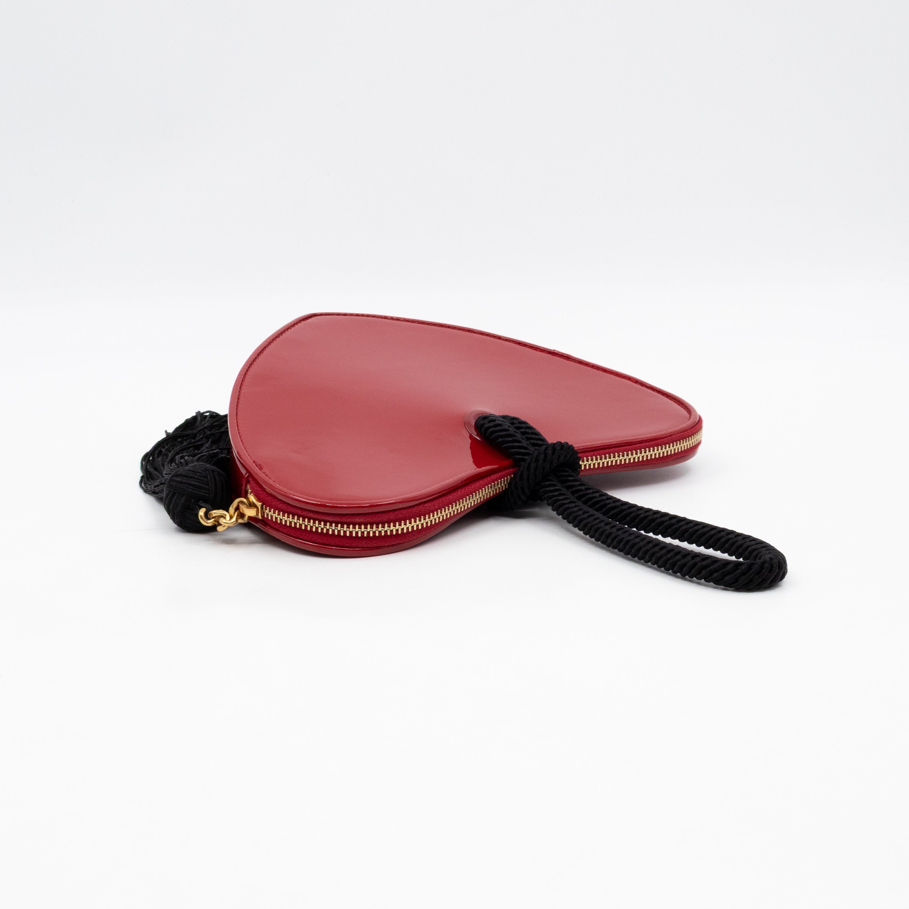Sac Coeur Heart Clutch Red Patent Leather