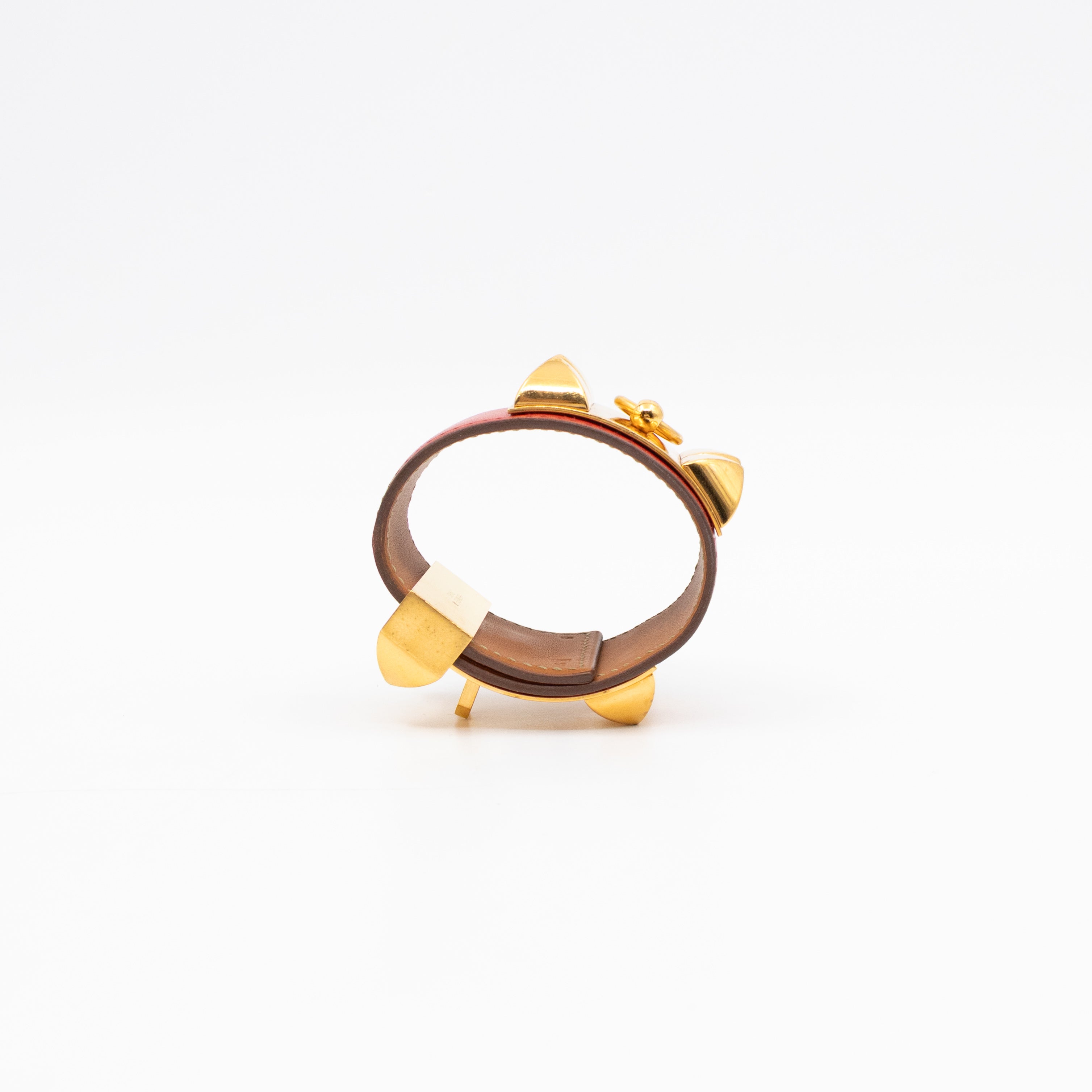 Collier de Chien Bracelet Gold & Red Leather