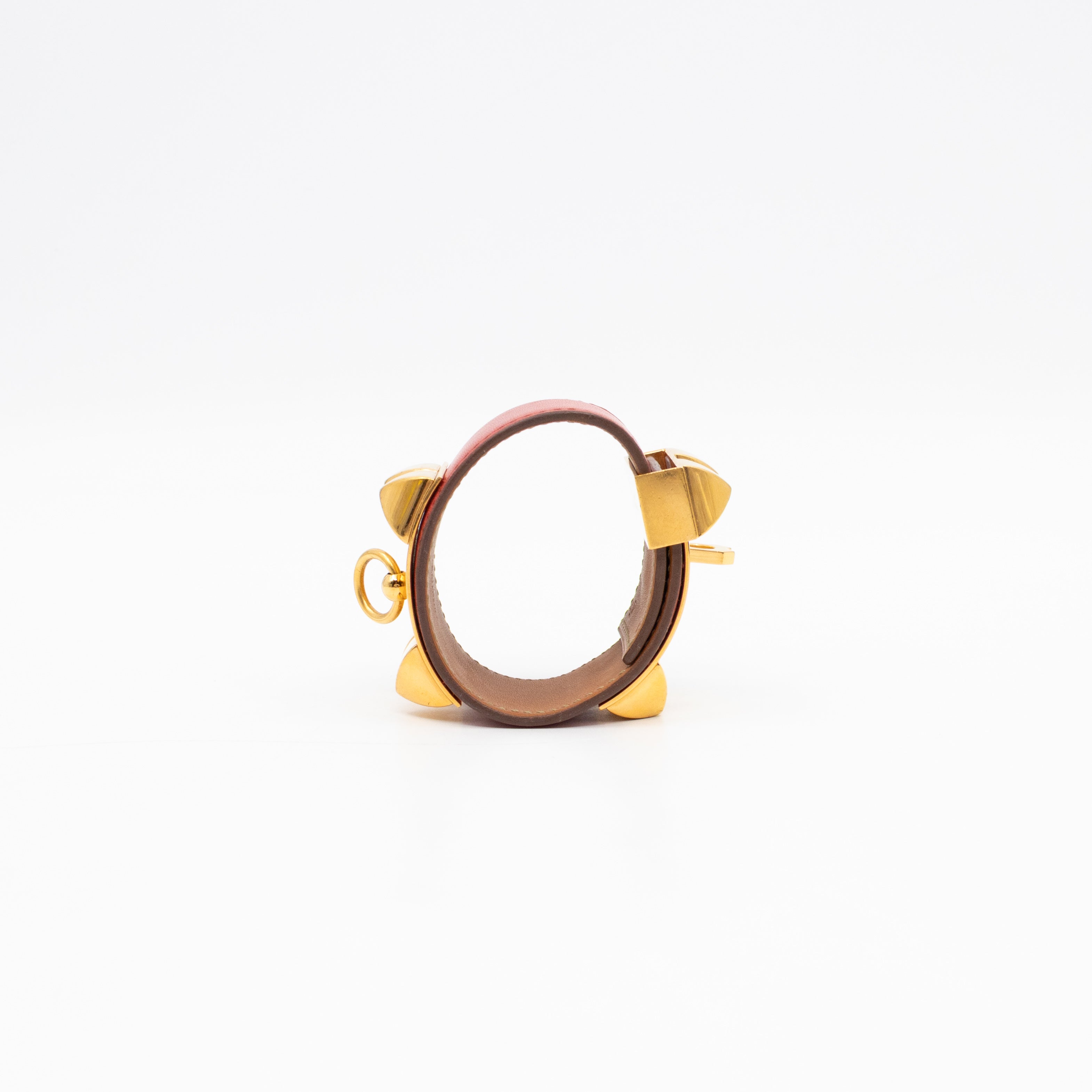 Collier de Chien Bracelet Gold & Red Leather