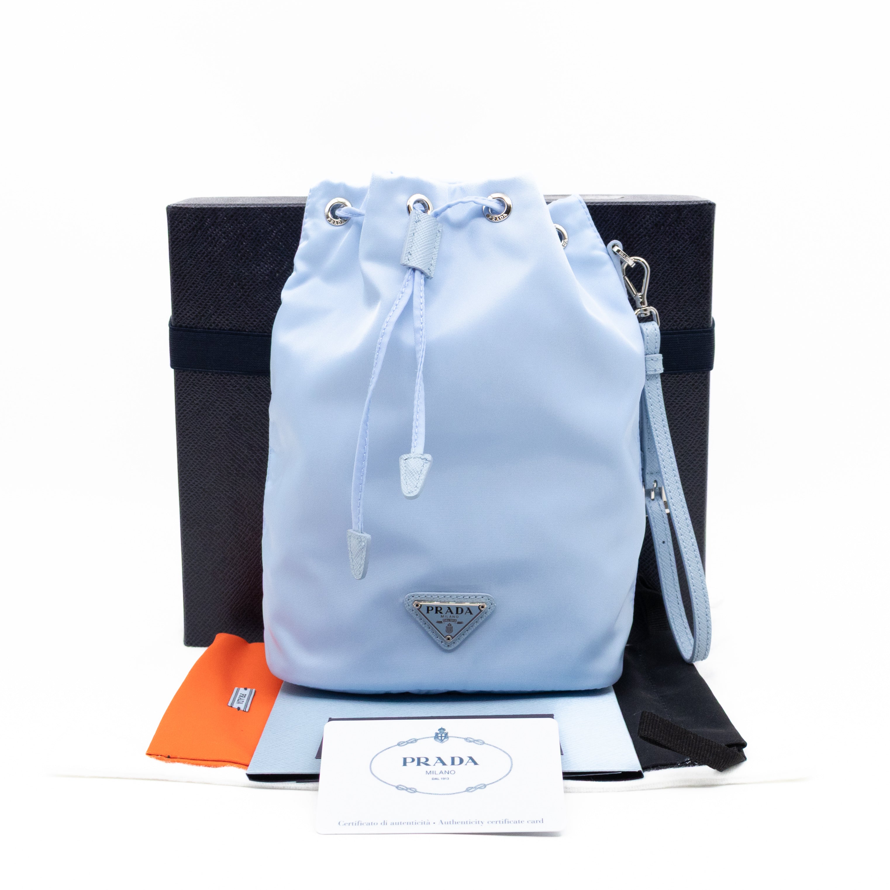 Re-Nylon Mini Pouch Light Blue Fabric