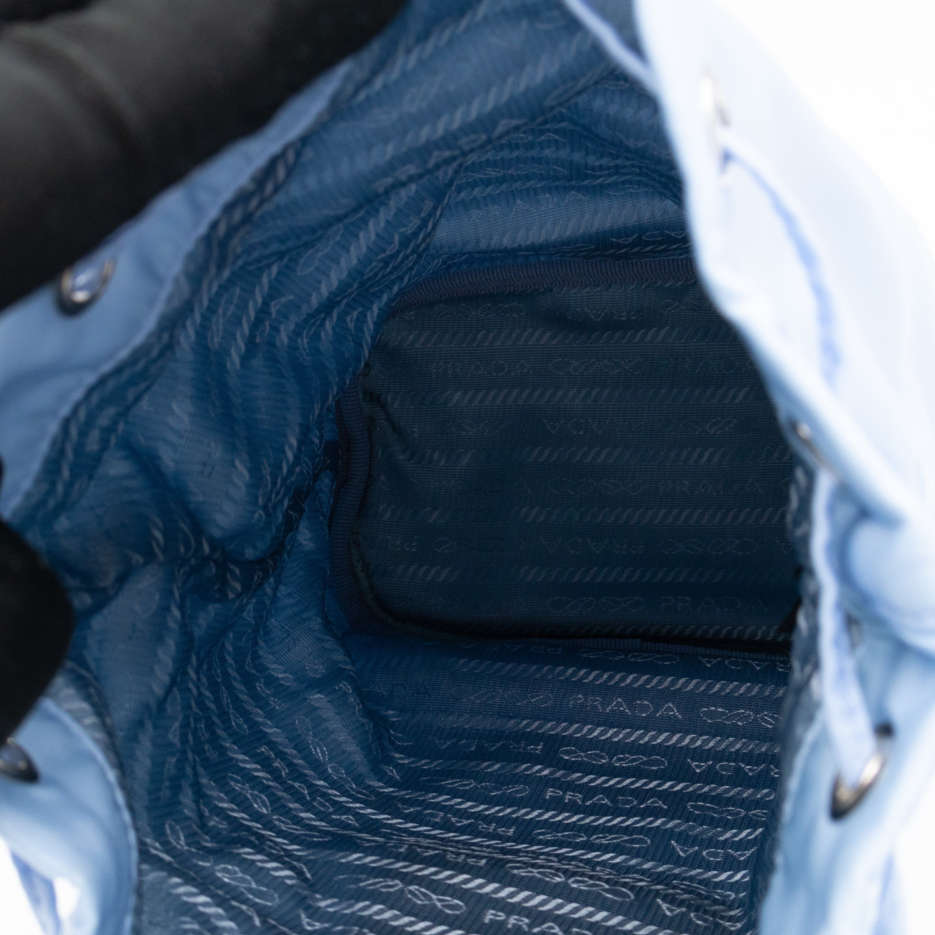 Re-Nylon Mini Pouch Light Blue Fabric