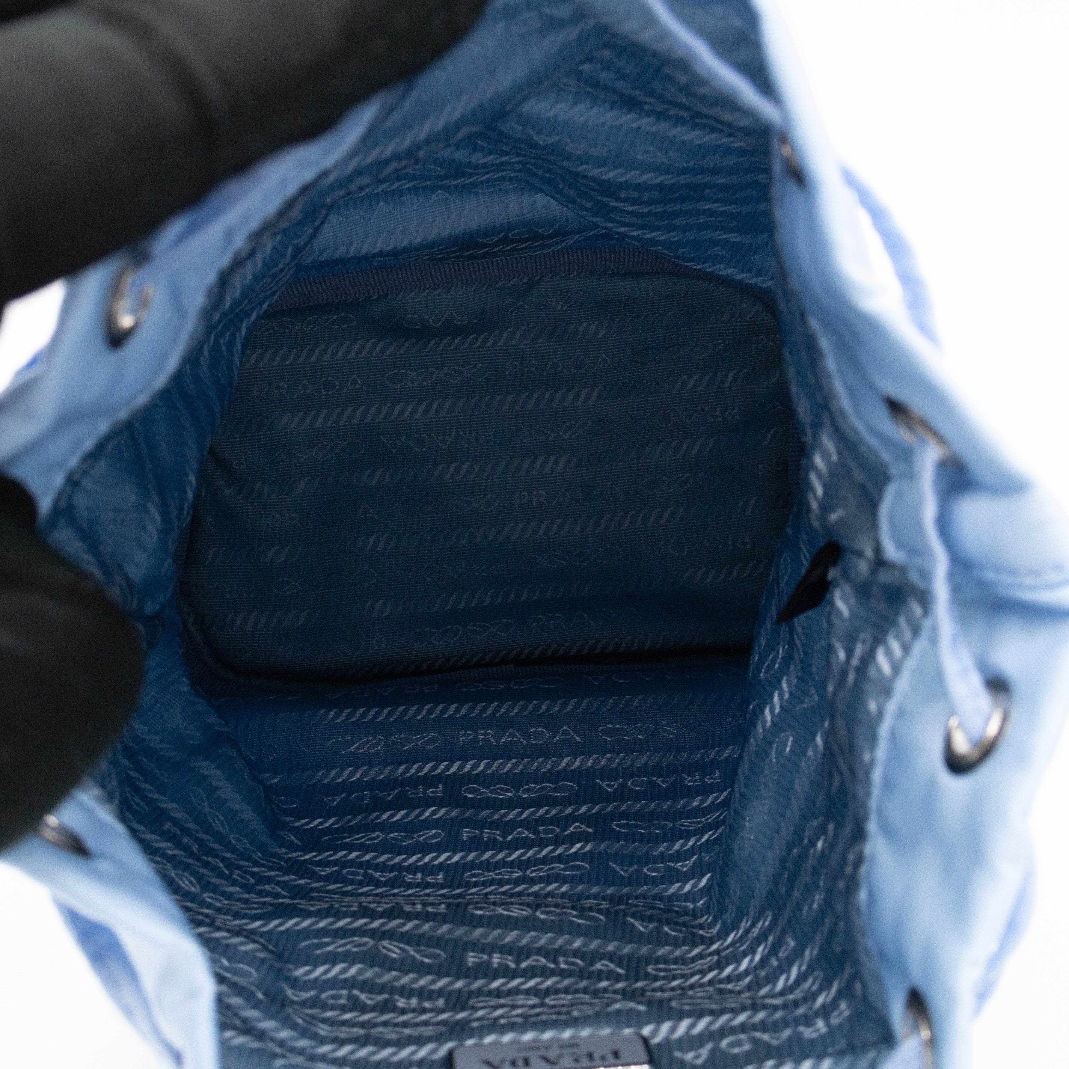 Re-Nylon Mini Pouch Light Blue Fabric