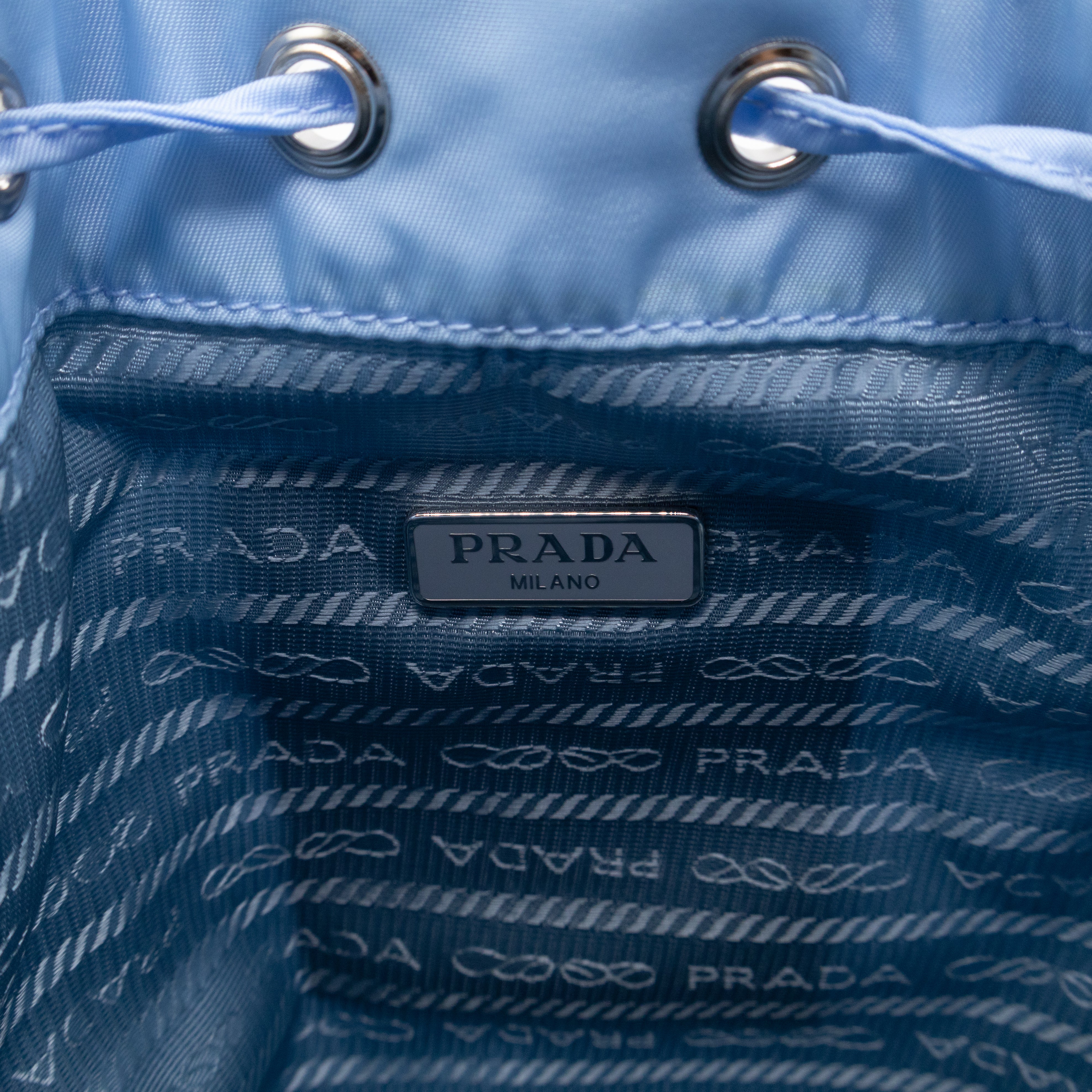 Re-Nylon Mini Pouch Light Blue Fabric