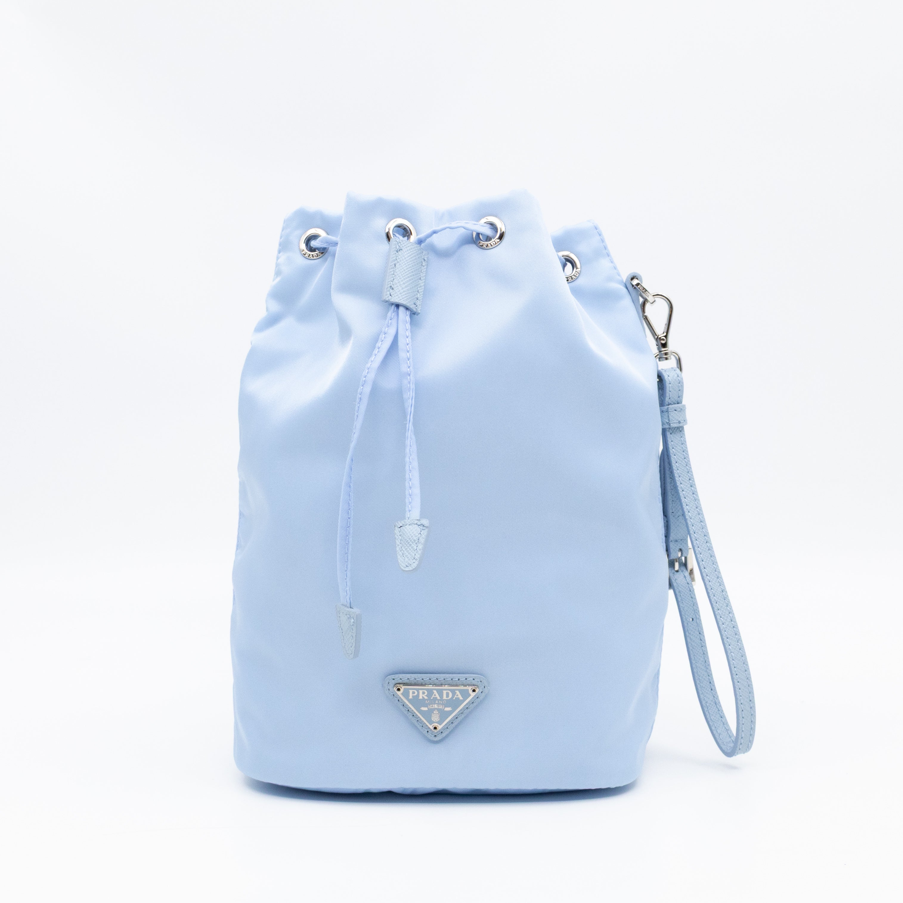 Re-Nylon Mini Pouch Light Blue Fabric