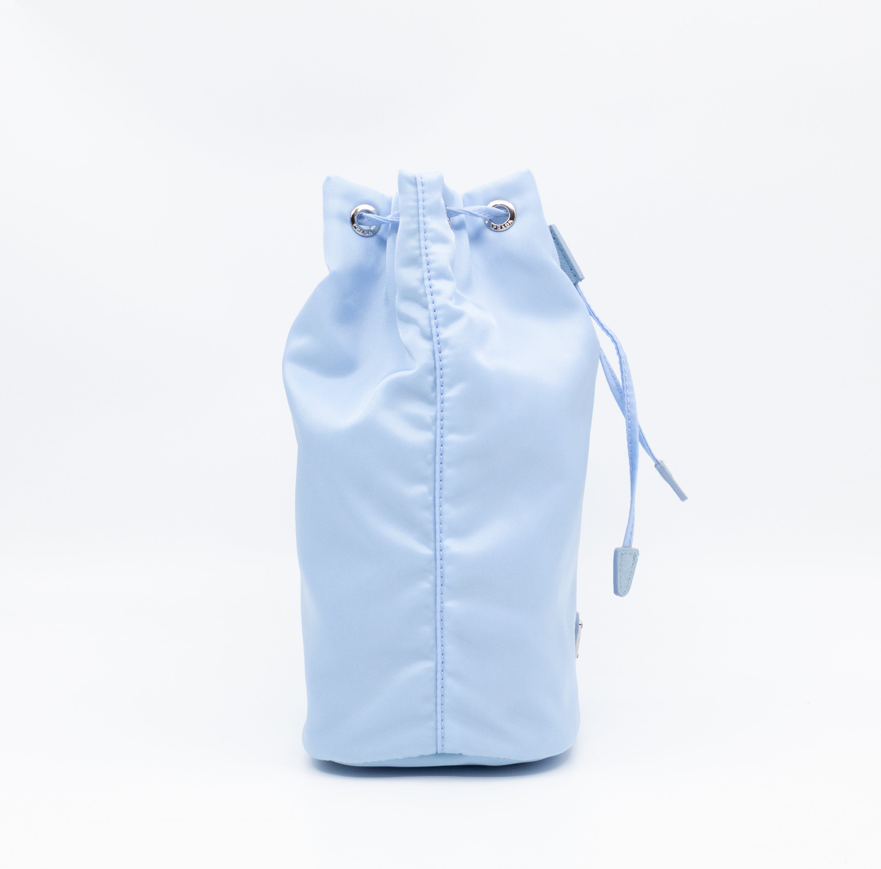 Re-Nylon Mini Pouch Light Blue Fabric
